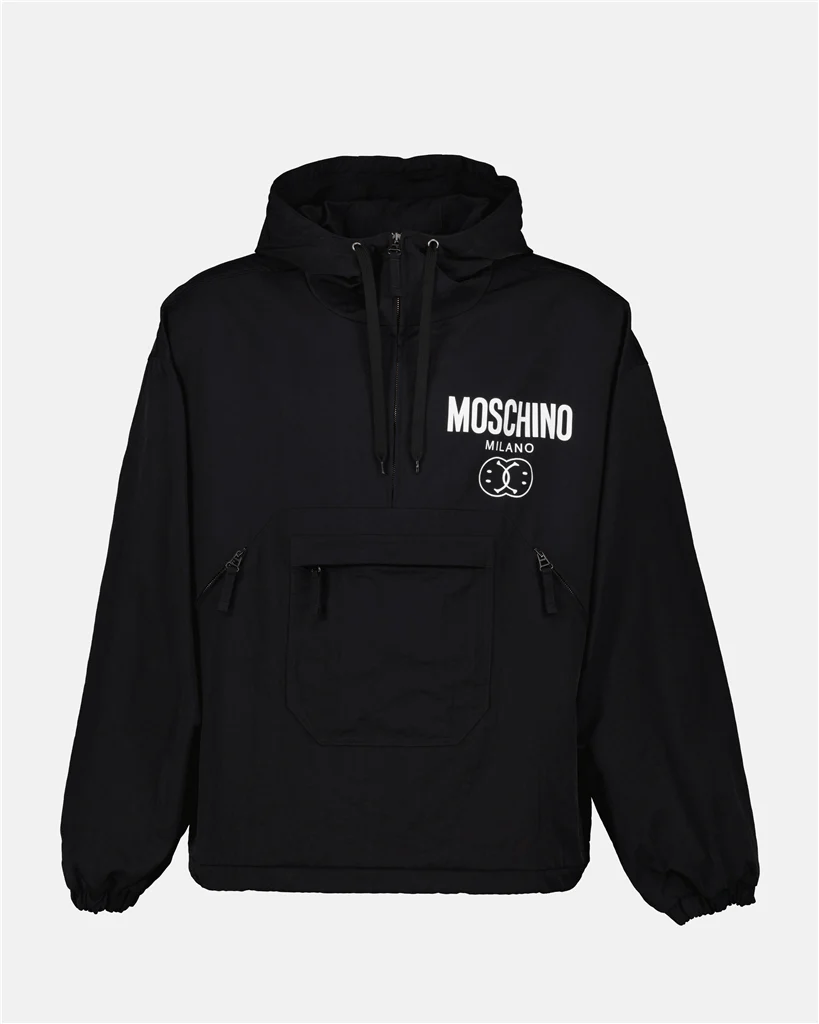 Moschino o1y0225 Logo Hooded Jacket in Black Size US M / EU 48-50 / 2 - 1 Thumbnail