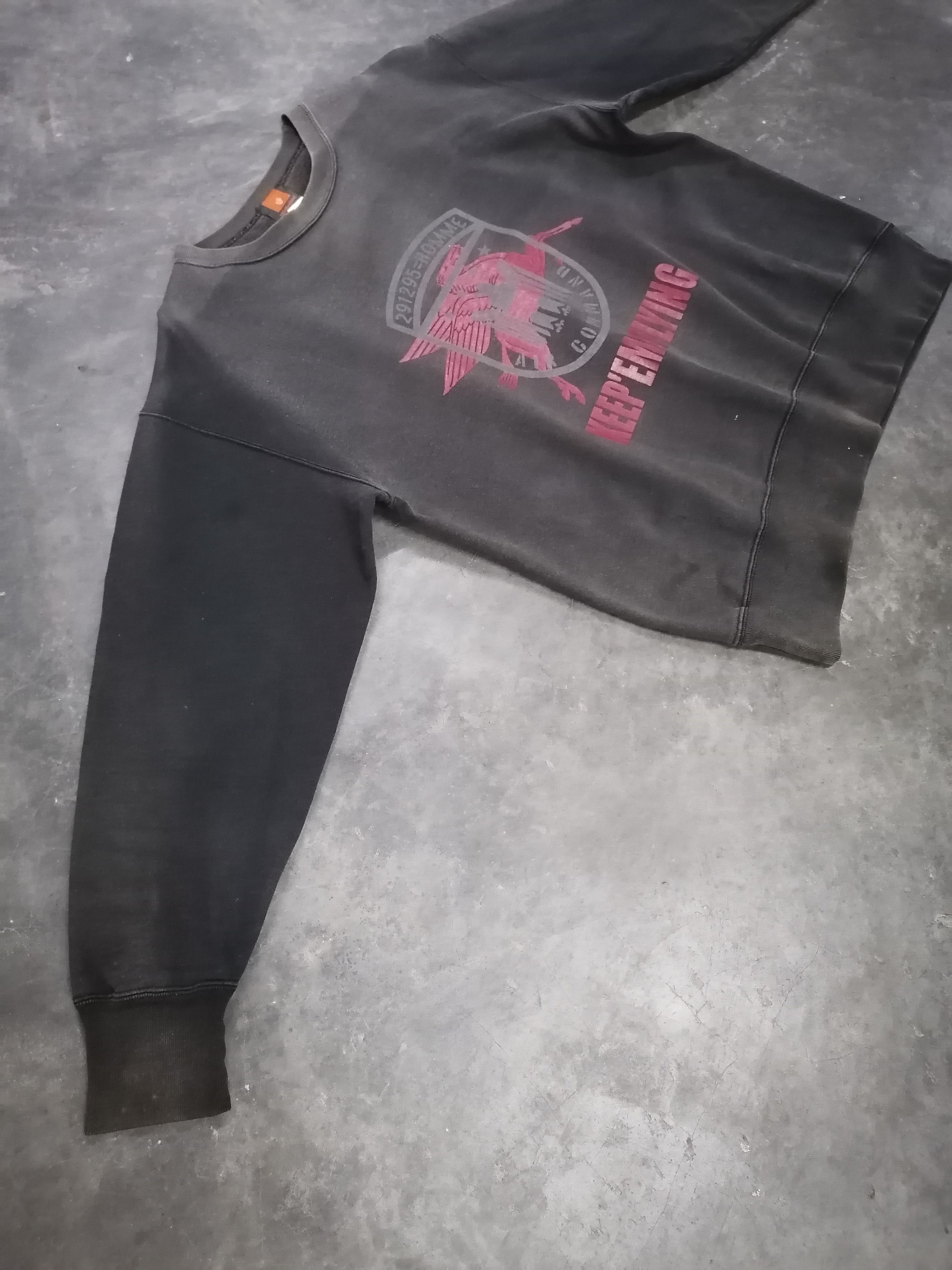 Japanese Brand Trashed Faded Vintage 291295=HOMME Command Sweatshirt Size US L / EU 52-54 / 3 - 6 Thumbnail