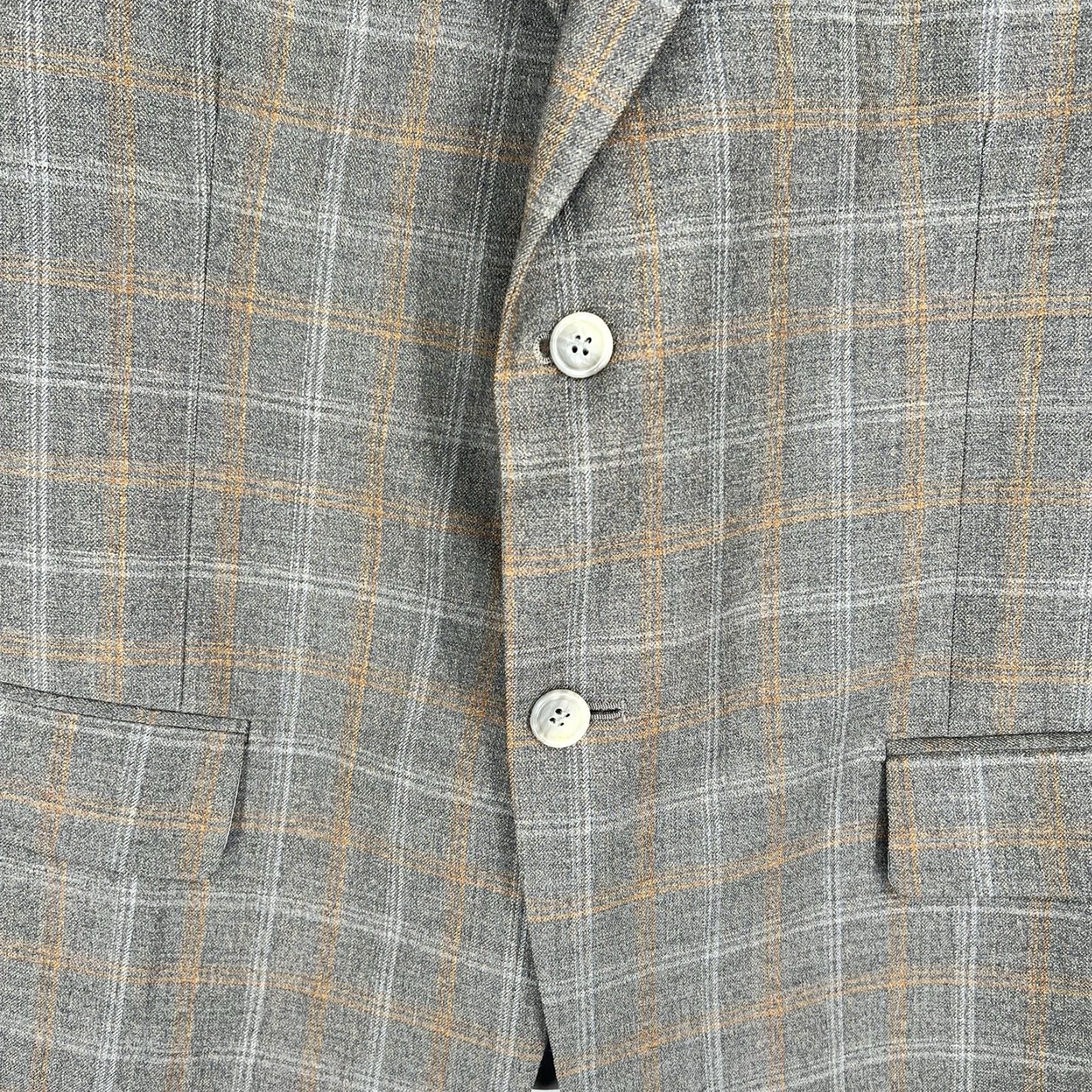 Ermenegildo Zegna VINTAGE Ermenegildo Zegna Blazer Sport Coat Check Pattern 43R Two-Button Notch Lapel Wool Tweed Italy Classic Mens Size 46R - 4 Thumbnail