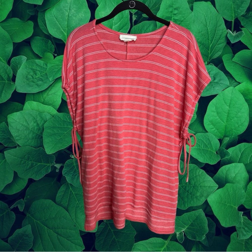 Other Coverstitched Coral Striped Tunic Top Medium Size M / US 6-8 / IT 42-44 - 1 Thumbnail