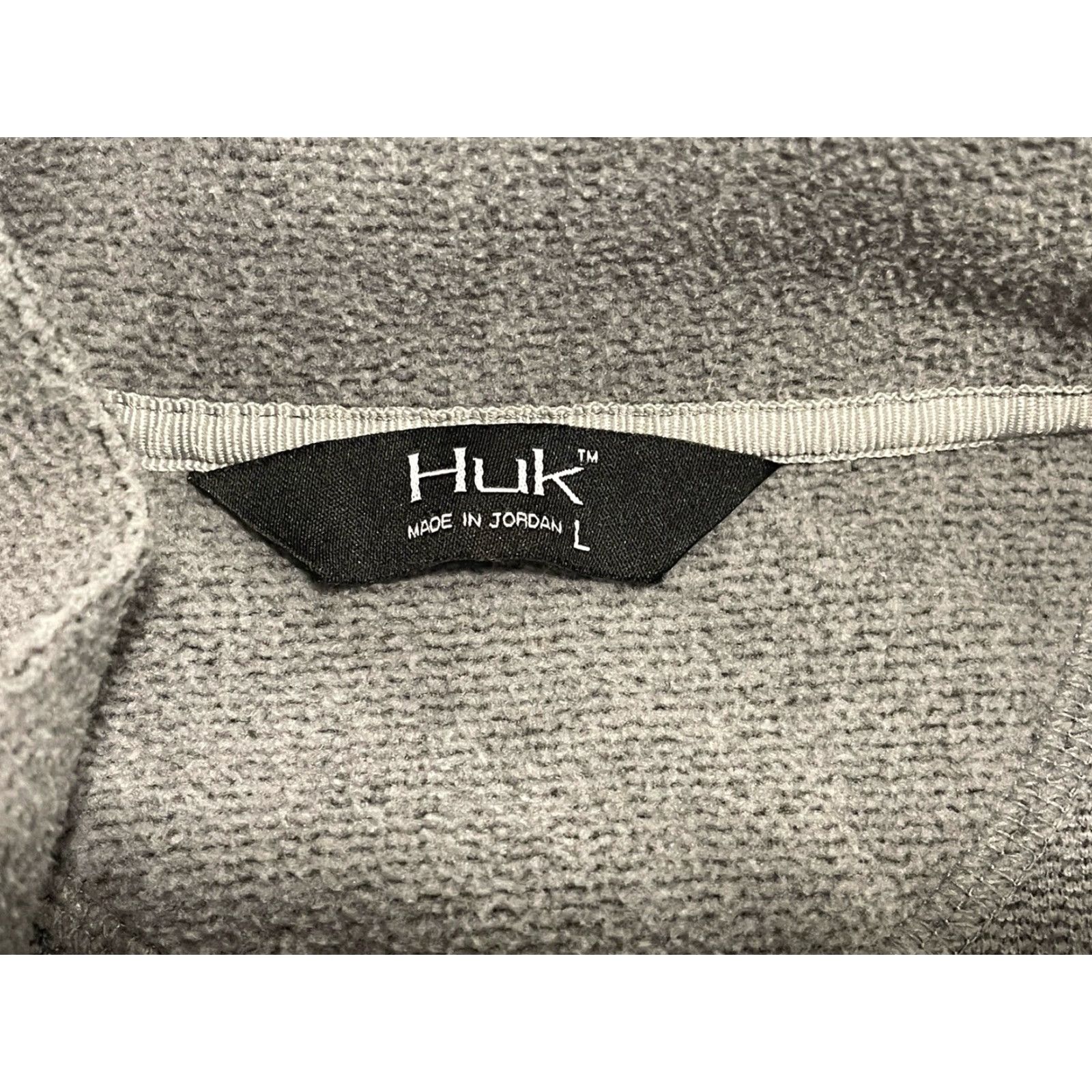 Vintage Huk Jacket Mens Large Gray Channel Fleece Fishing Performance Full Zip Size US L / EU 52-54 / 3 - 5 Thumbnail
