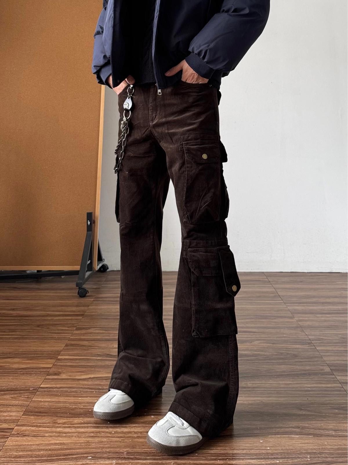 Vintage Corduroy Cargo Flared Pants - Stacked Pants Size US 30 / EU 46 - 5 Thumbnail