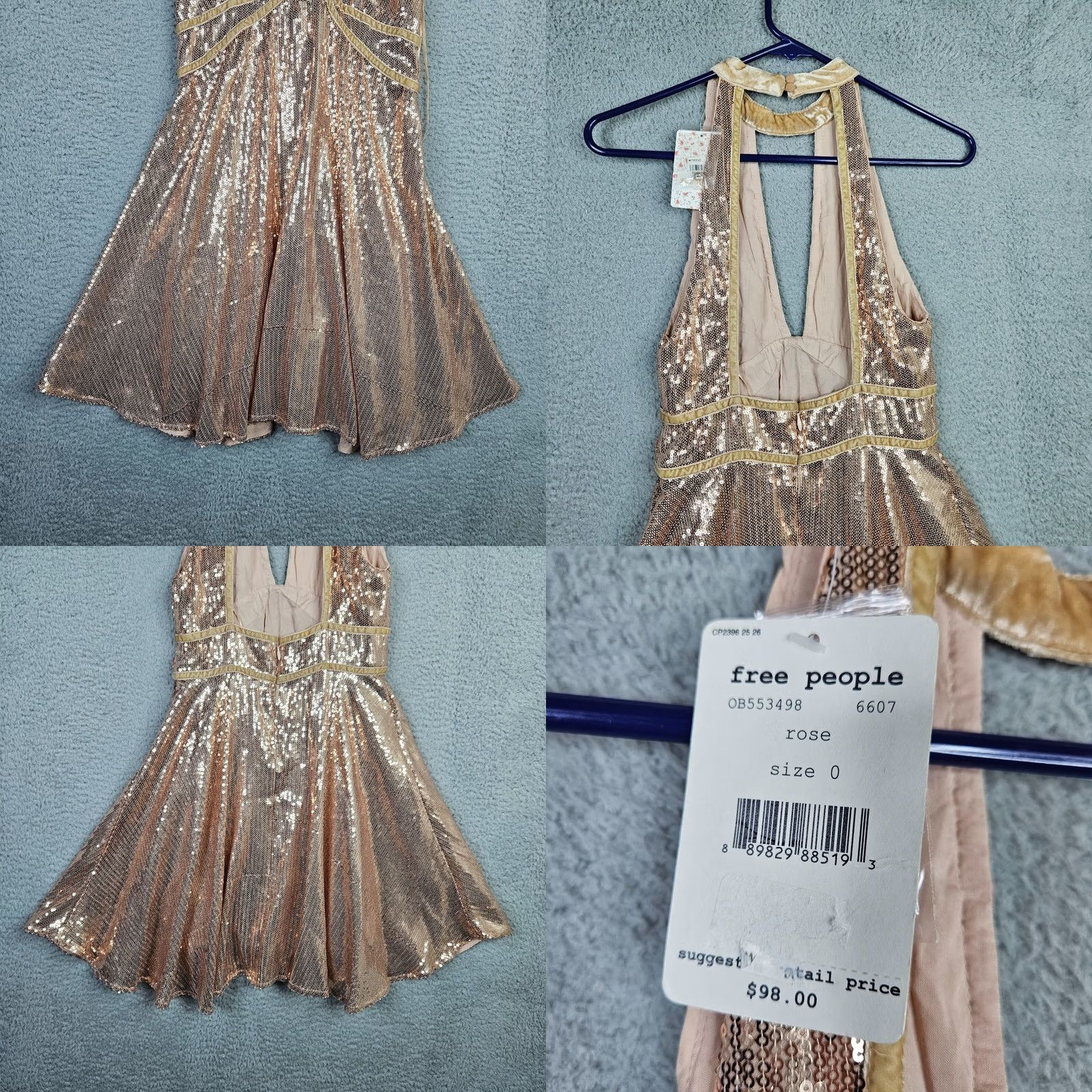Free People Free People Rose Gold Sequin Sleeveless Dress Size 0 NEW Pink A-Line Womens Size XS / US 0-2 / IT 36-38 - 8 Thumbnail