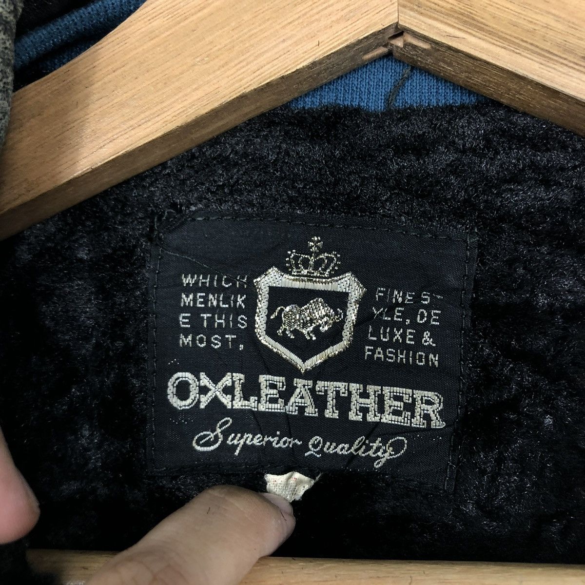 Japanese Brand 🔥VINTAGE 80’s BIKER LEATHER JACKET OXLEATHER FUR BLANKET Size US M / EU 48-50 / 2 - 18 Thumbnail