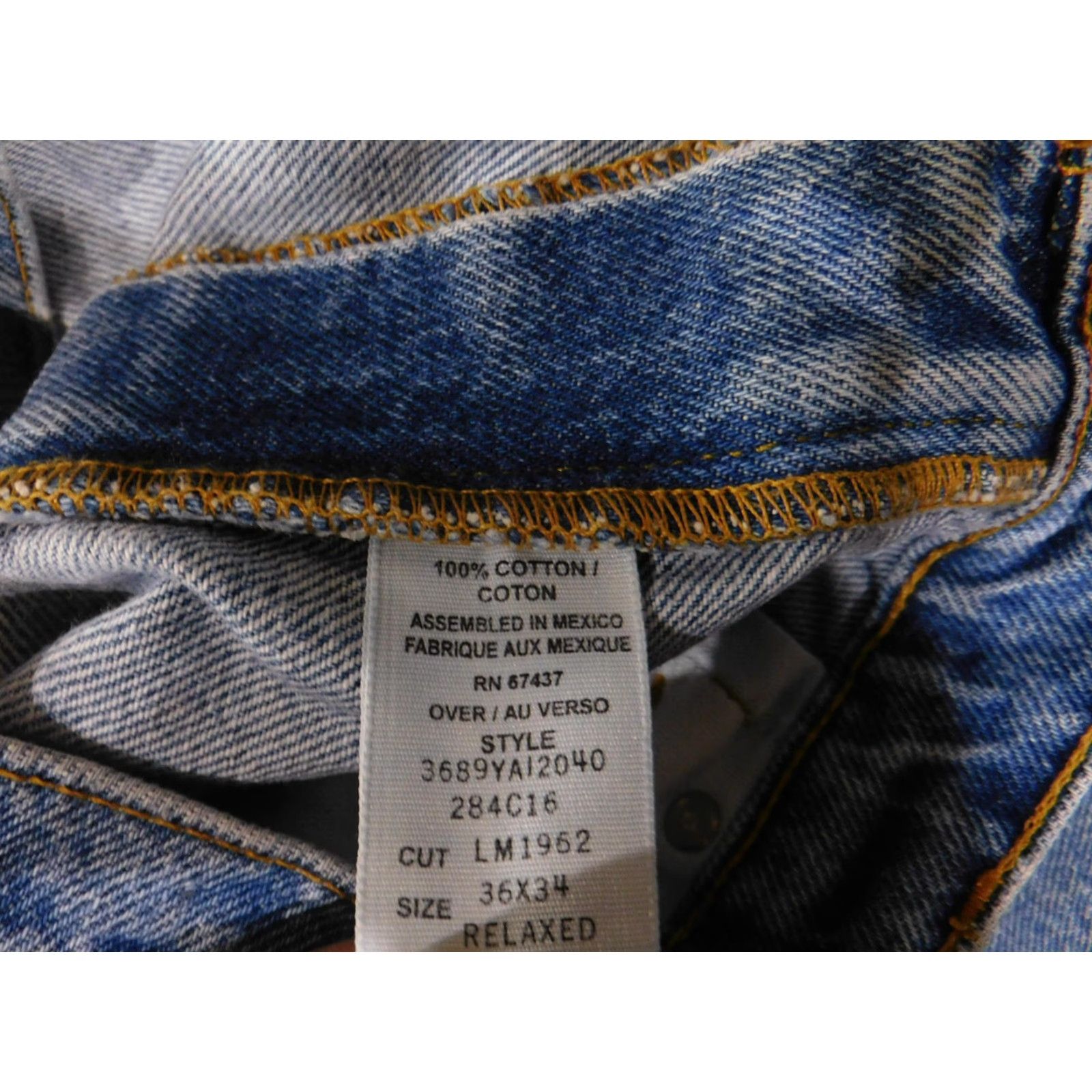 Ralph Lauren VINTAGE Ralph Lauren Jeans Mens 36x22 Blue Denim Straight Leg Distressed Frayed Hem Cotton Zip Size US 36 / EU 52 - 6 Thumbnail