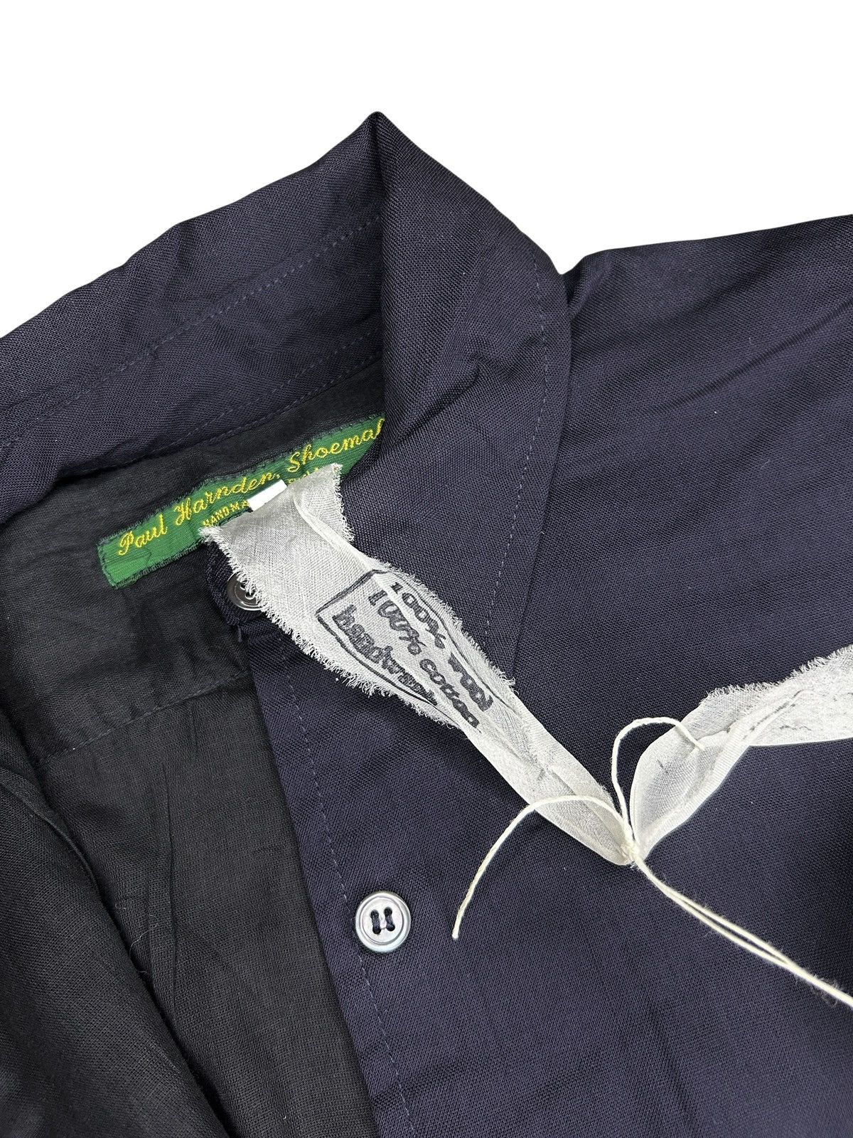 Paul Harnden Shoemakers Navy Wool Button Up Shirt Size S / US 4 / IT 40 - 10 Thumbnail