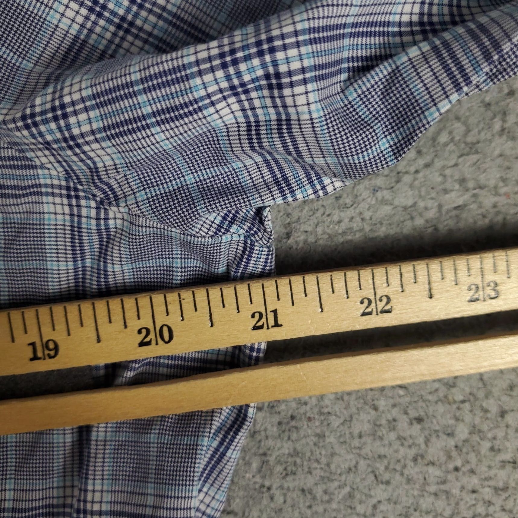 Pinko VINTAGE Thomas Pink Dress Shirt Men Size 15 Blue Plaid Long Sleeve Business Casual Formal Size 40R - 5 Thumbnail