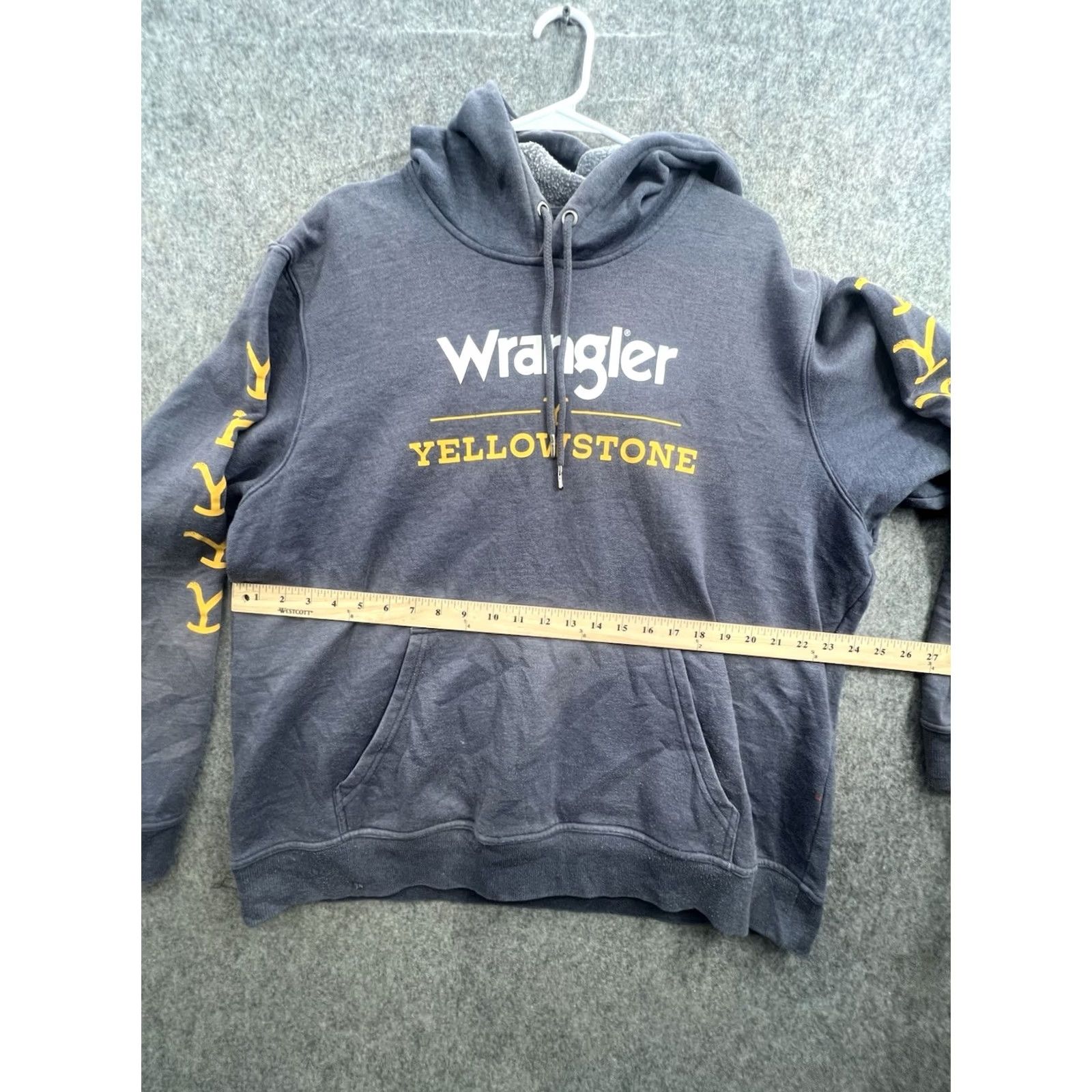 Wrangler Wrangler Men's Gray Pullover Hoodie Sweater Size L 90s Logo Mock Neck Casual Knit Cotton Sweatshirt Size US L / EU 52-54 / 3 - 2 Thumbnail