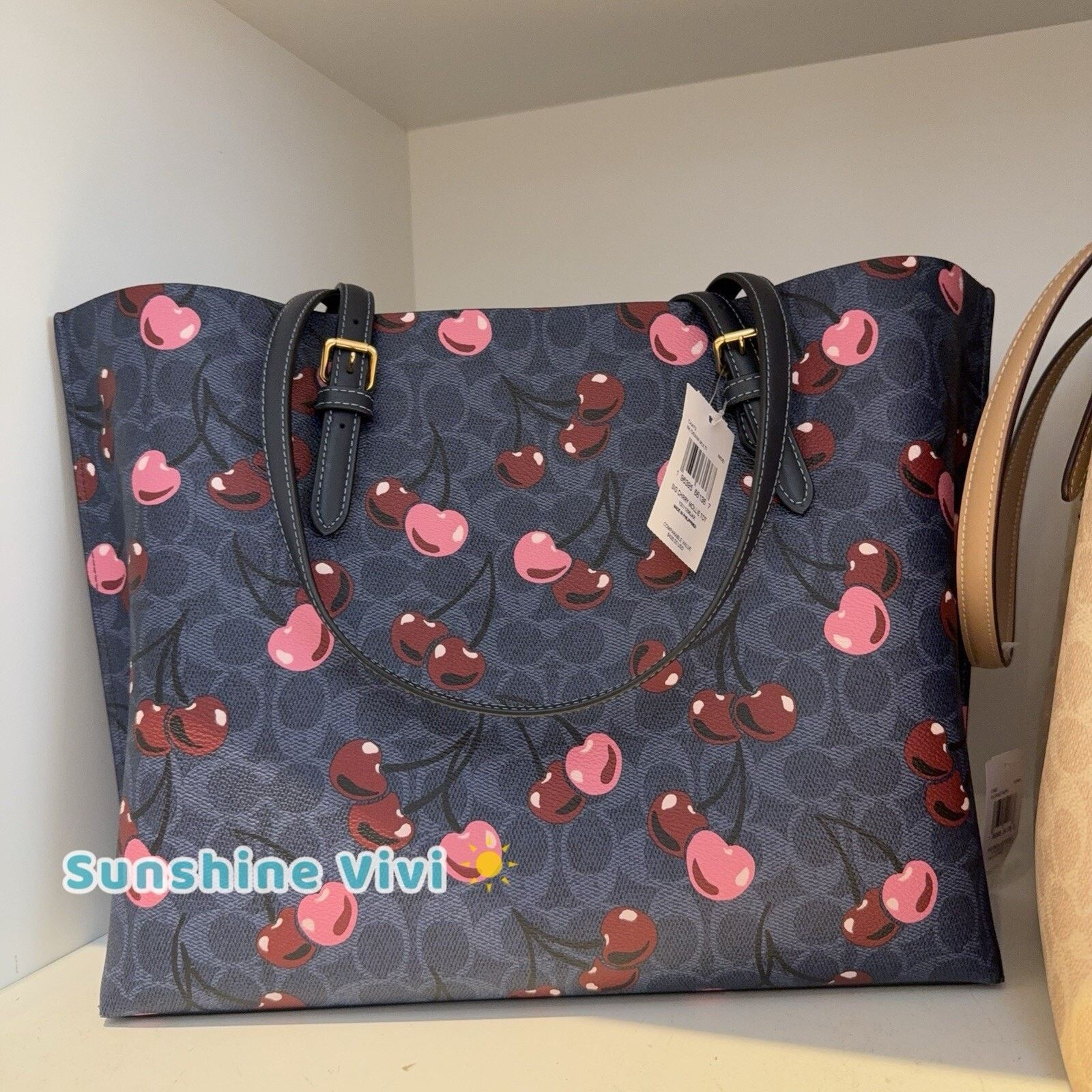 Coach NWT Coach Mollie Tote In Signature Canvas Cherry Print CAA73 Size ONE SIZE - 5 Thumbnail