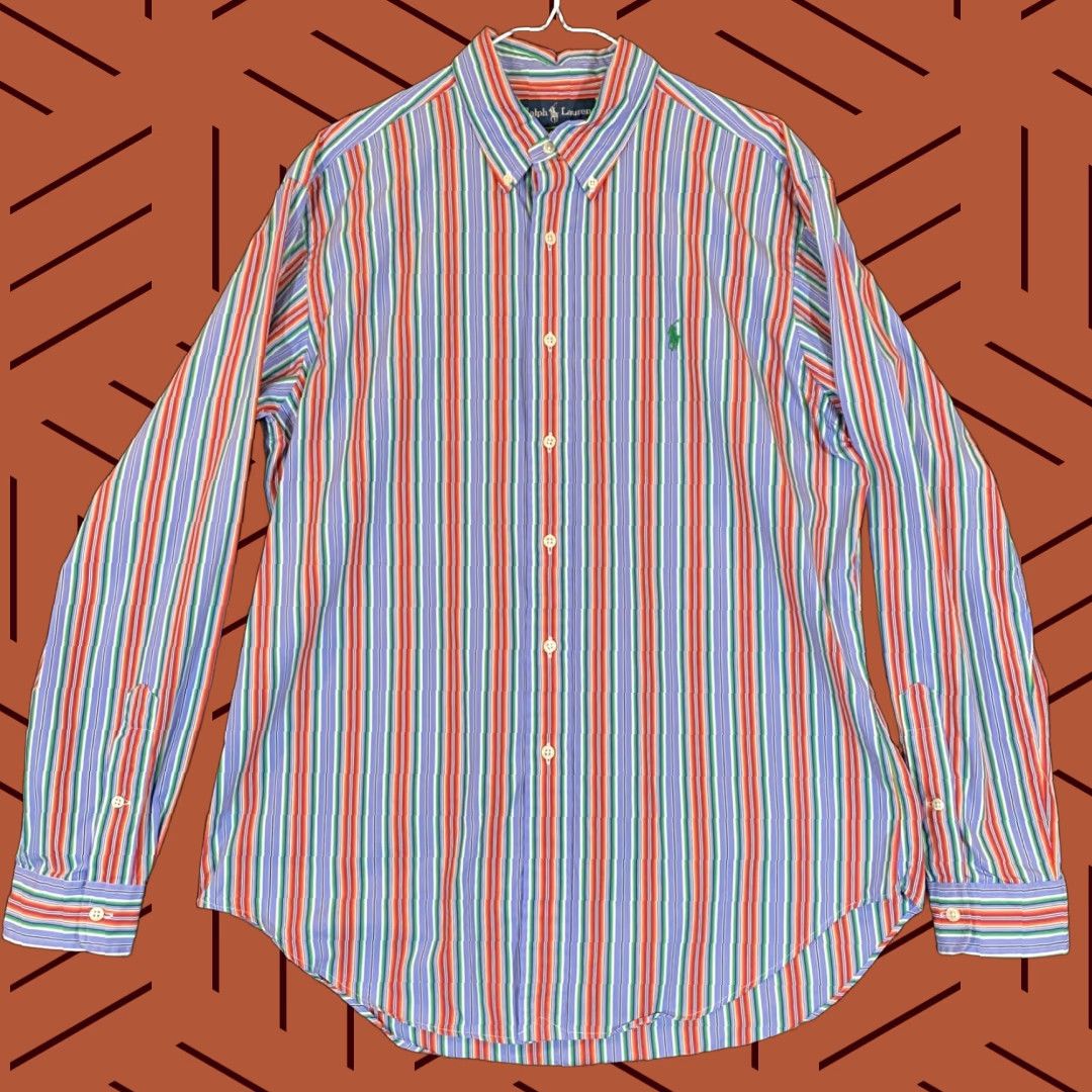 Ralph Lauren Ralph Lauren Shirt Mens Large Multicolor Striped Button Down Dress Top L/S Size US L / EU 52-54 / 3 - 1 Thumbnail