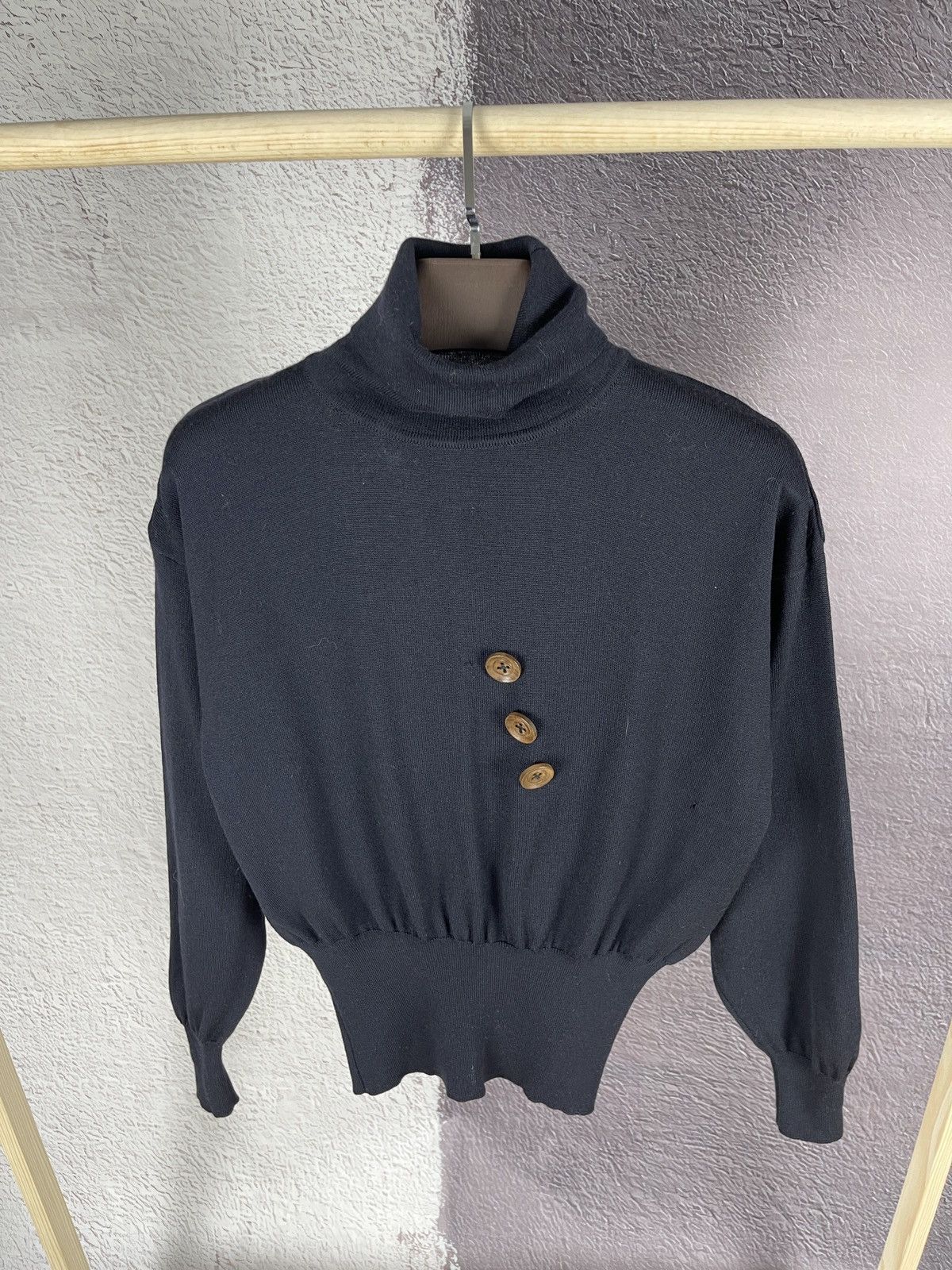Escada Escada by Margaretha Ley black wool button sweater Size M / US 6-8 / IT 42-44 - 2 Thumbnail