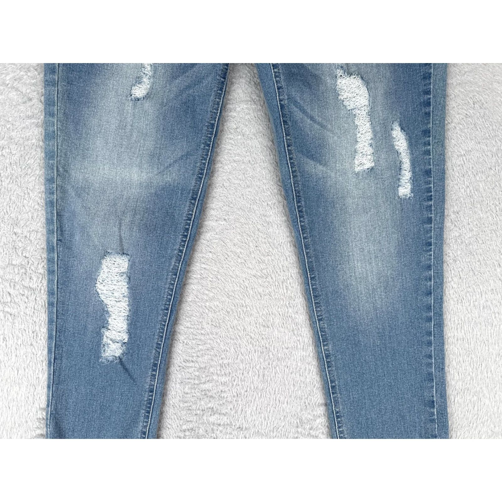 Venus Venus Jeans Womens 4 Blue Light Wash Distressed Skinny Ankle Zip Stretch Denim Size 27" / US 4 / IT 40 - 3 Thumbnail