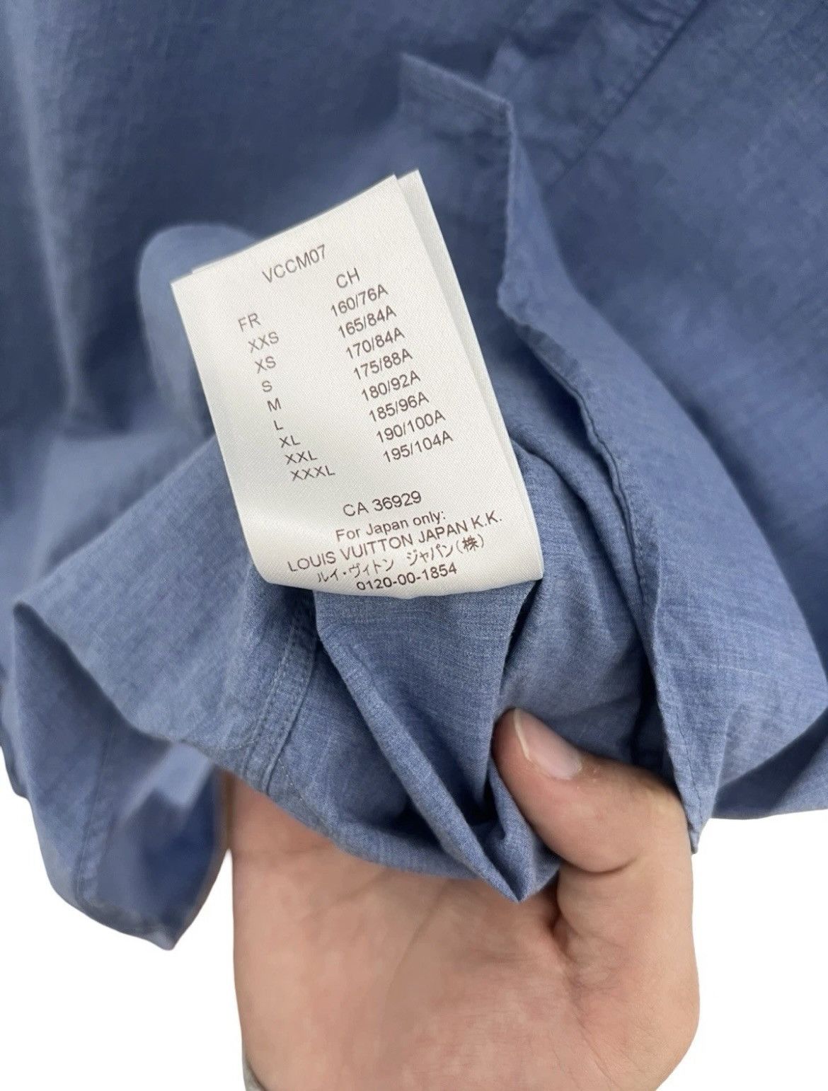 Louis Vuitton Louis Vuitton Men's Button Up Shirt Blue "LV Forever' Size US M / EU 48-50 / 2 - 6 Thumbnail