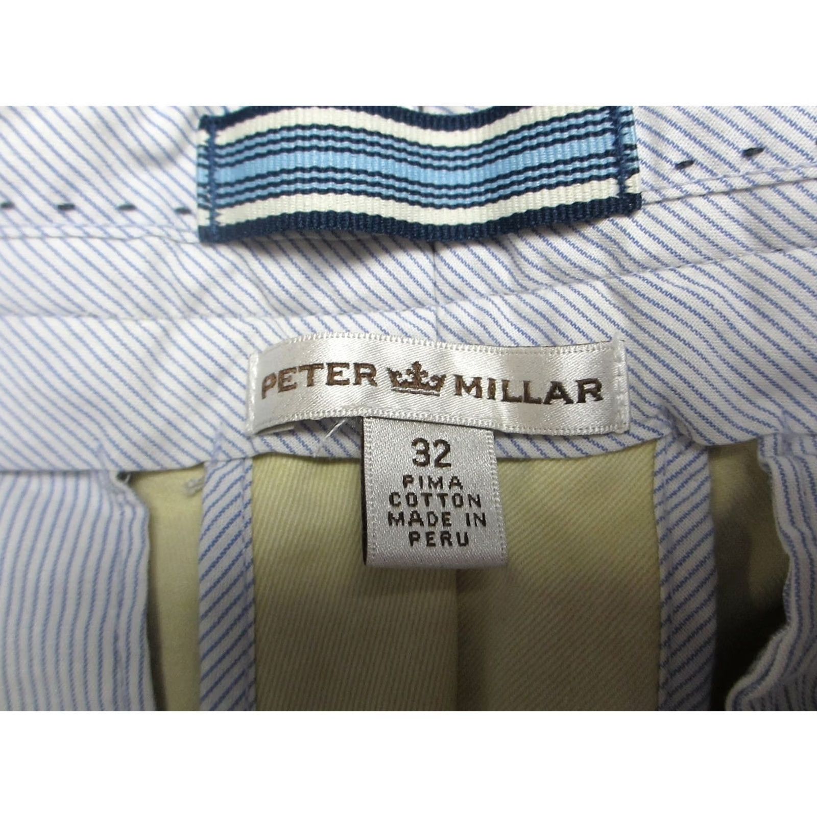 Peter Millar Peter Millar Chino Pants Mens 32x36 Beige Yellow Khaki Raleigh Wash Twill Flat Front Mid Rise Preppy Academia Casual Business Dress Pants Mens Size US 32 / EU 48 - 6 Thumbnail