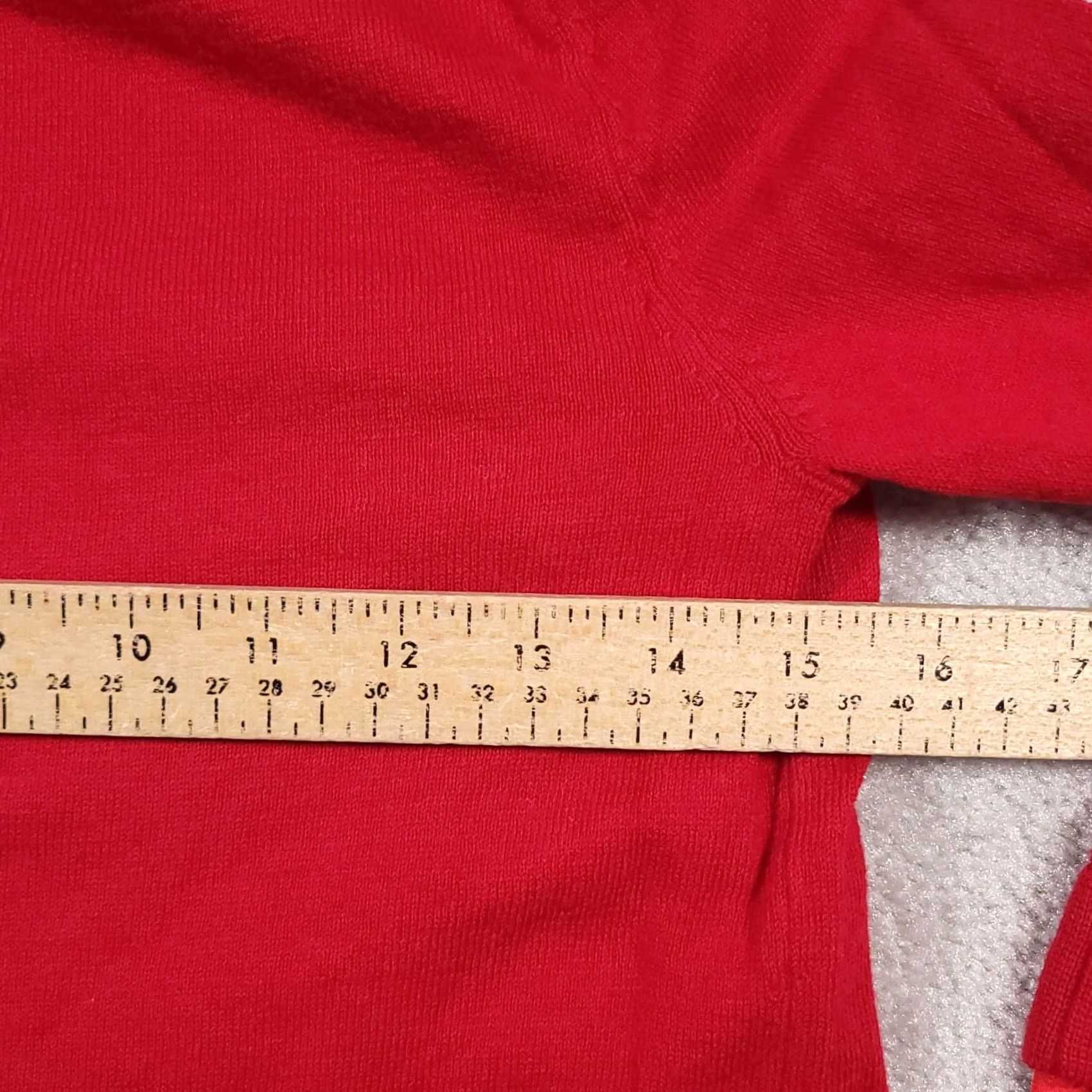 Vintage Chico's Sweater Women's XS Red 3/4 Sleeve V-Neck Pullover Knit Solid Slit Sleeve Casual, Business, Travel, Formal Mens Womens Boys Girls Size XS / US 0-2 / IT 36-38 - 7 Thumbnail
