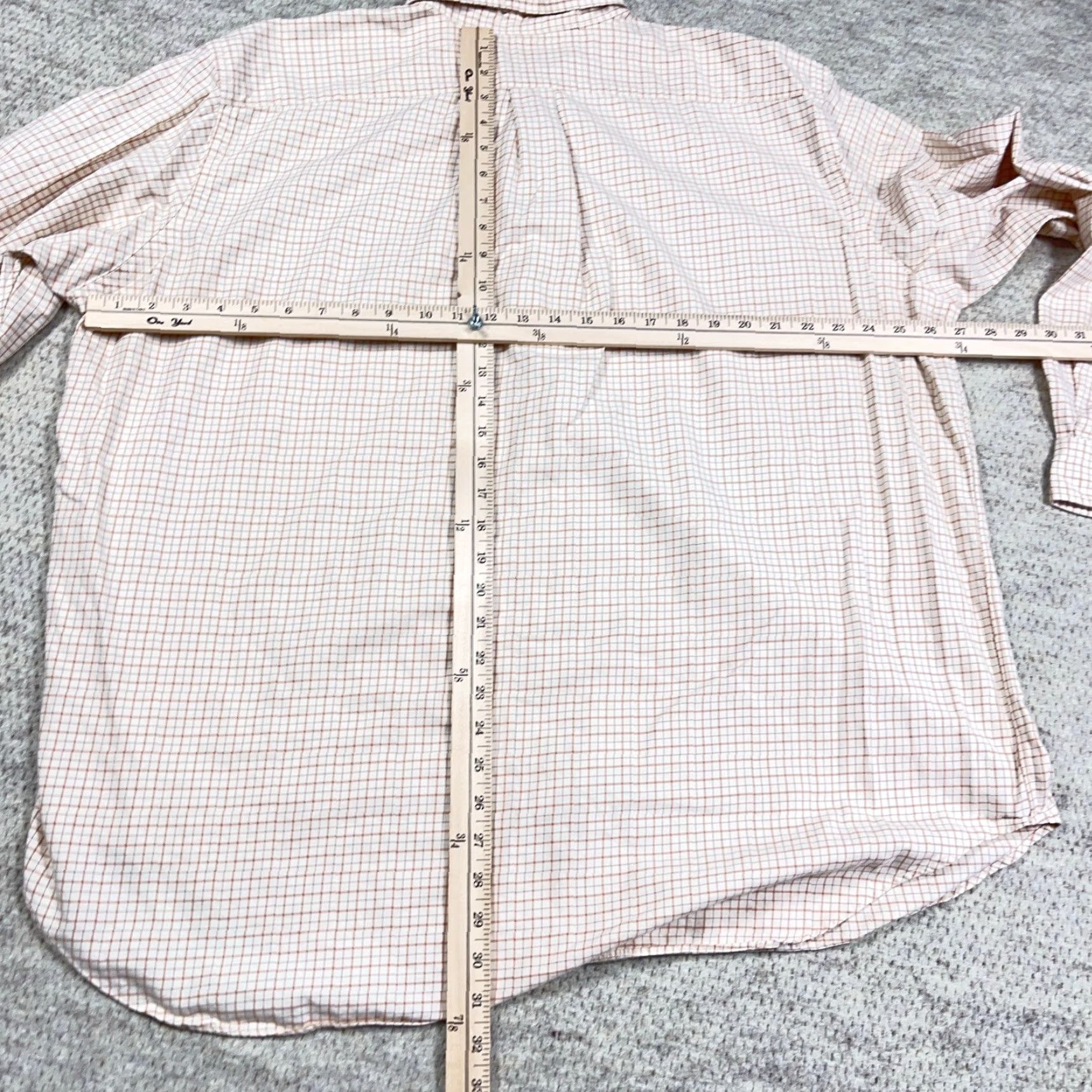Ralph Lauren Ralph Lauren Shirt Men Big & Tall 2XB Tan Beige Plaid Button-Up Classic Fit Dress Tattersall Size 48R - 7 Thumbnail