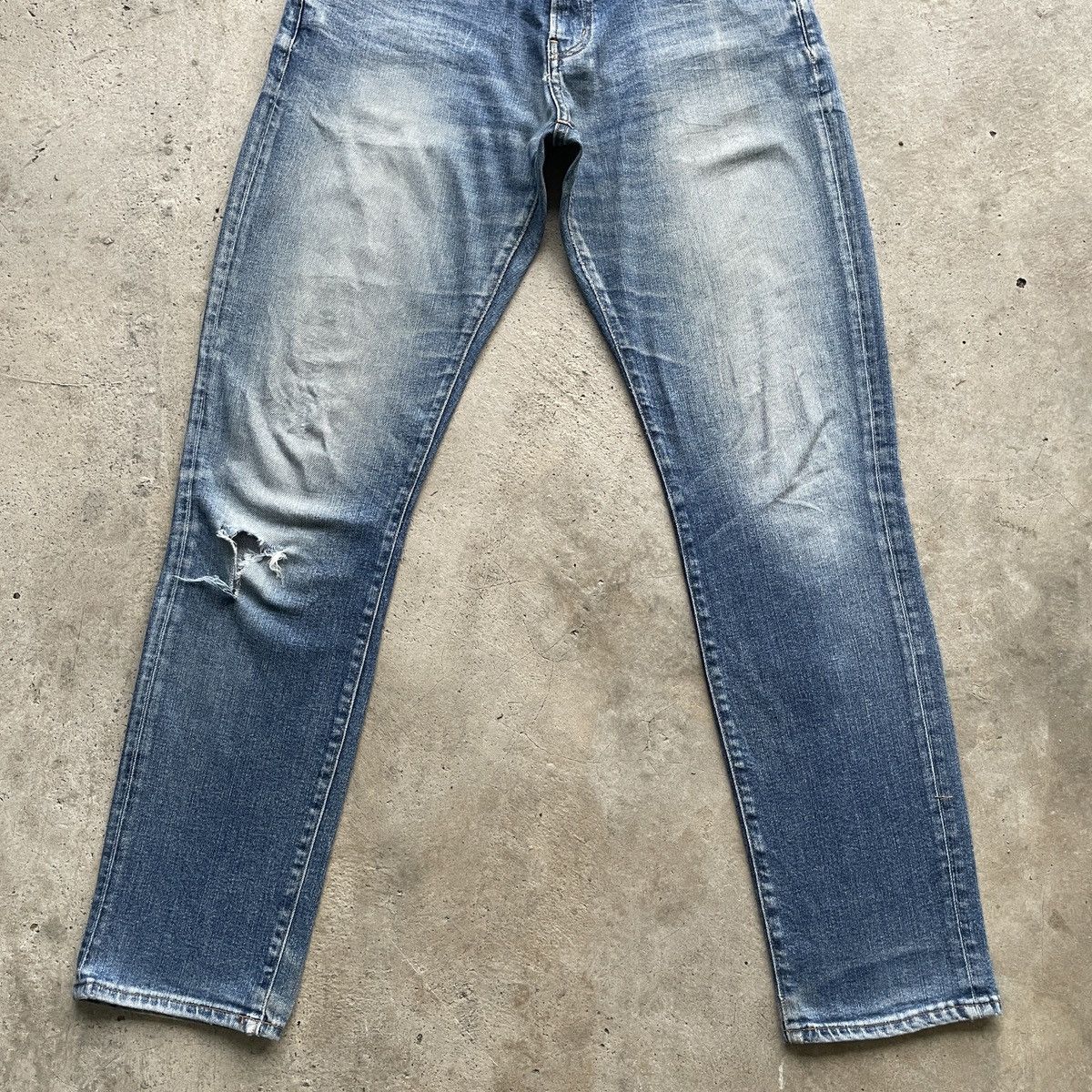 Japanese Brand × Jean × Numbers Vintage Back Number Faded Jeans Wash Denim Pants W32x32 Size US 32 / EU 48 - 4 Thumbnail