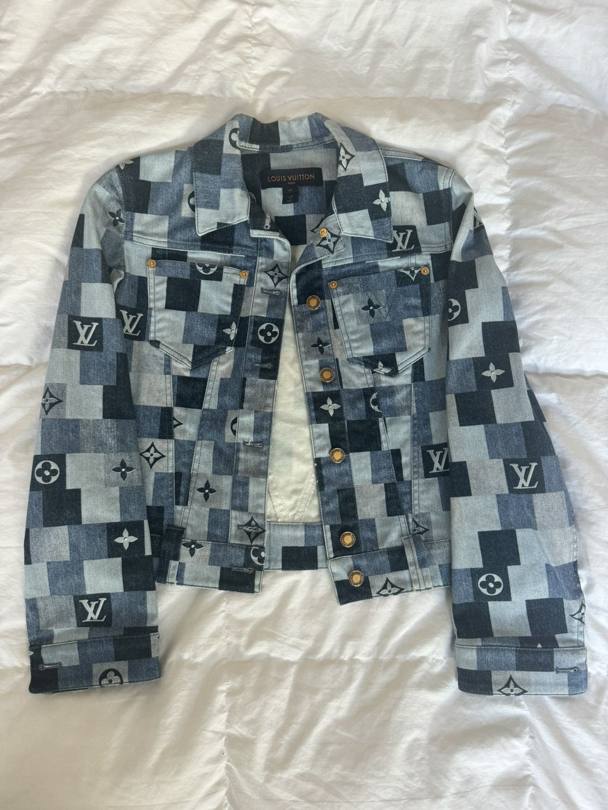 Louis Vuitton Louis Vuitton Damier Denim Jacket Size XXS / US 00 / IT 34 - 1 Thumbnail