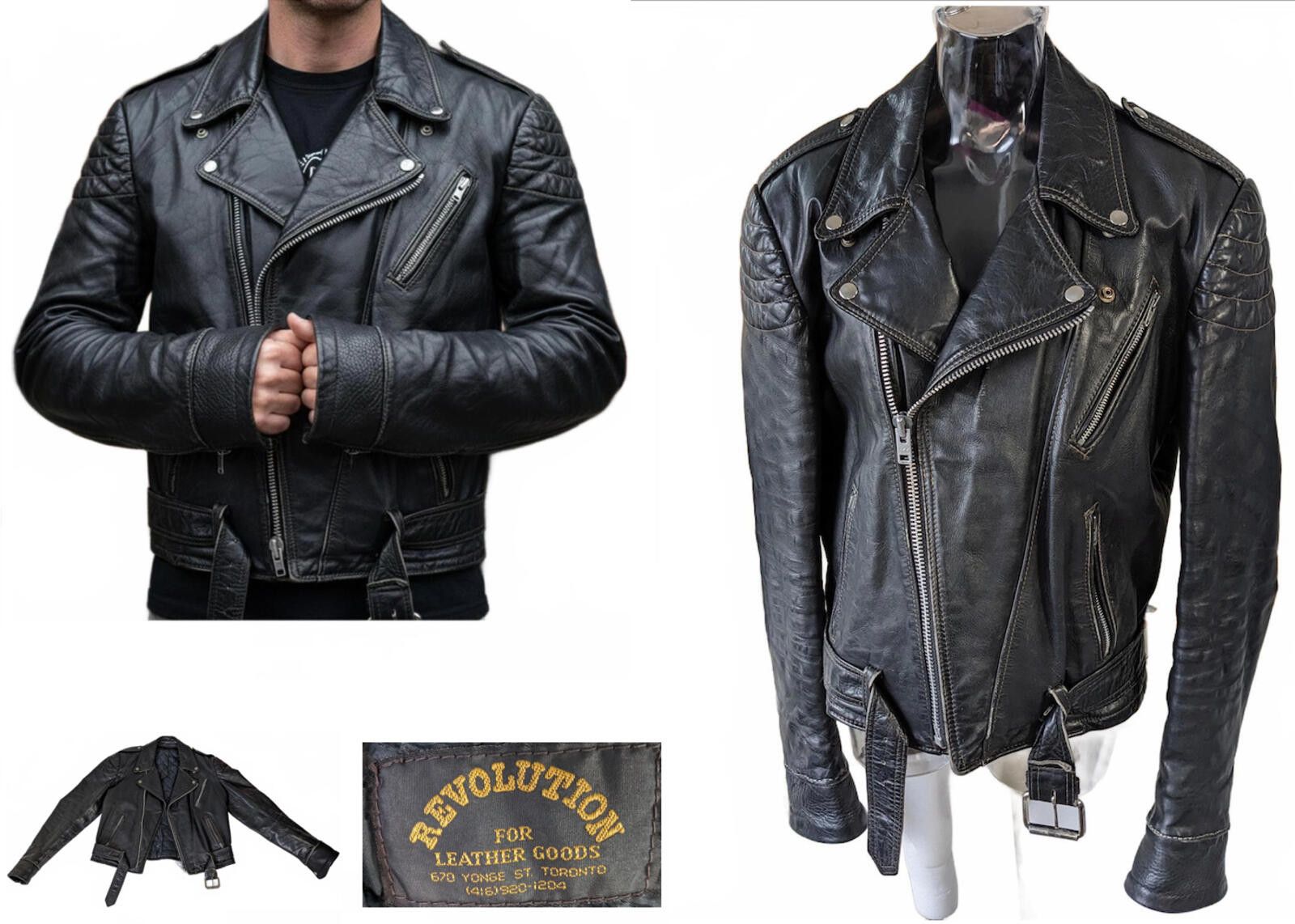 Other Revolution Canada 1980s Perfecto Biker Jacket Men Leather 44 Size US L / EU 52-54 / 3 - 1 Thumbnail