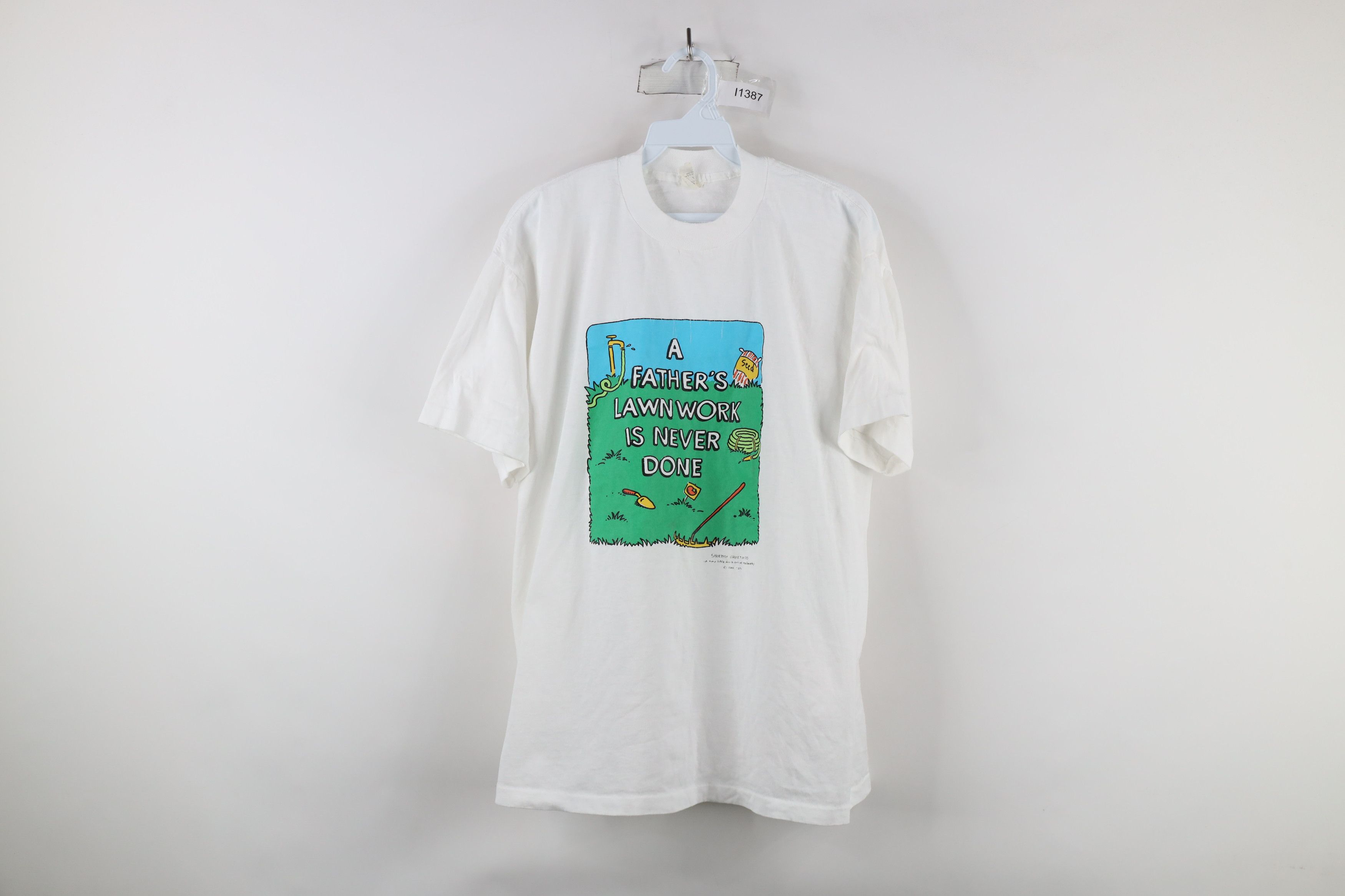 Vintage Vintage 80s Shoebox Greetings Work Is Never Done T-Shirt USA Size US XL / EU 56 / 4 - 1 Thumbnail