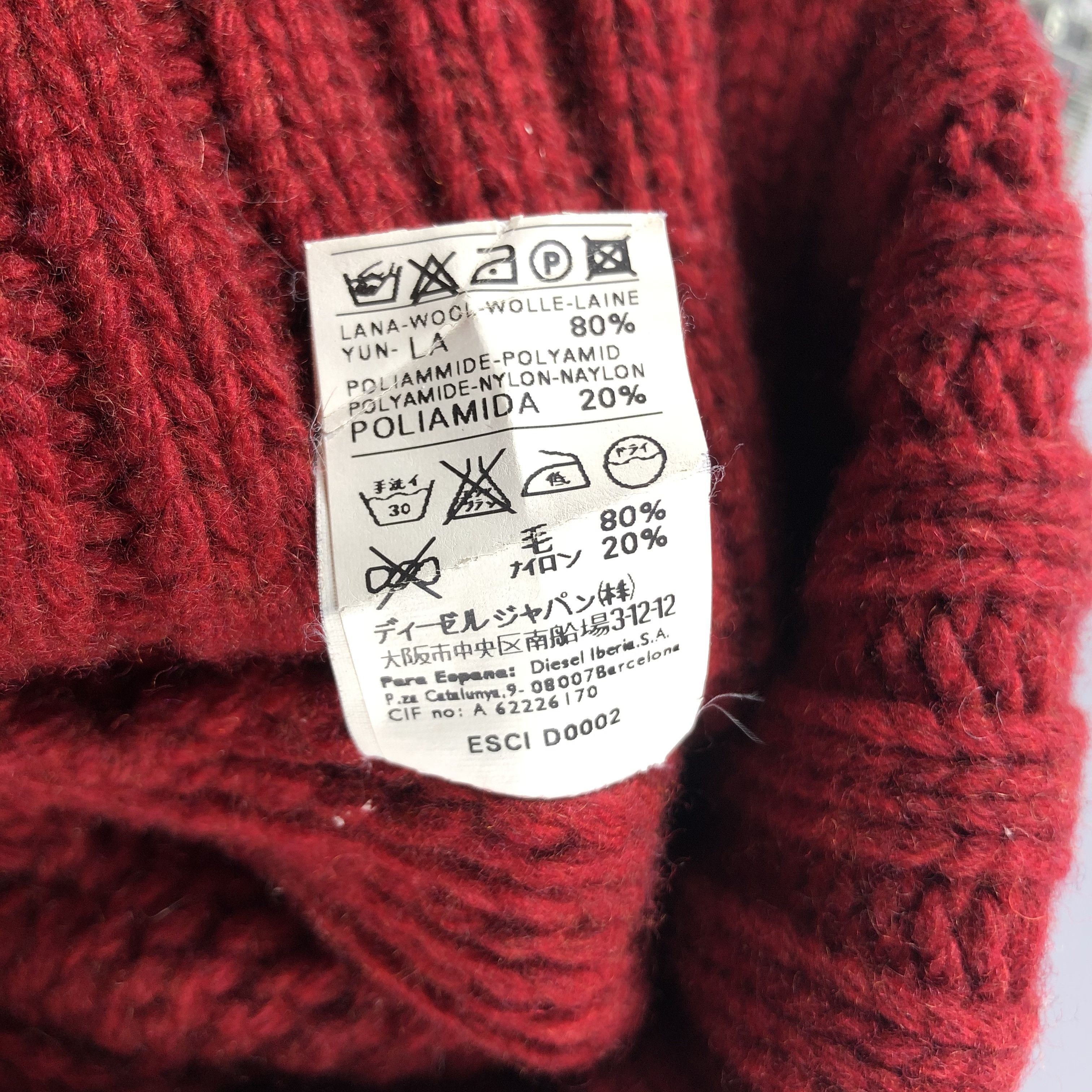 Diesel Diesel Aran Isle Beanie Snow Hat Snow Cap -D108 Size ONE SIZE - 6 Thumbnail