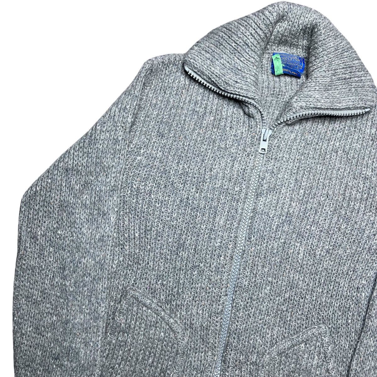 Pendleton × Vintage Vintage 80s Pendleton Shetland Wool Grey Zip Up Knit Sweater Size US M / EU 48-50 / 2 - 15 Thumbnail