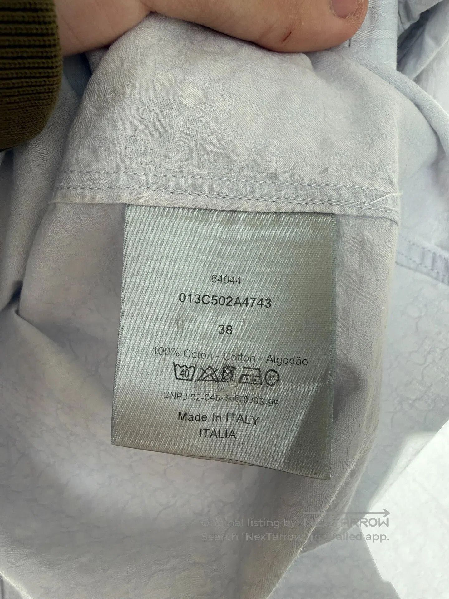 Dior Dior Light Blue Patterned Long Sleeve Shirt. Size US M / EU 48-50 / 2 - 4 Thumbnail