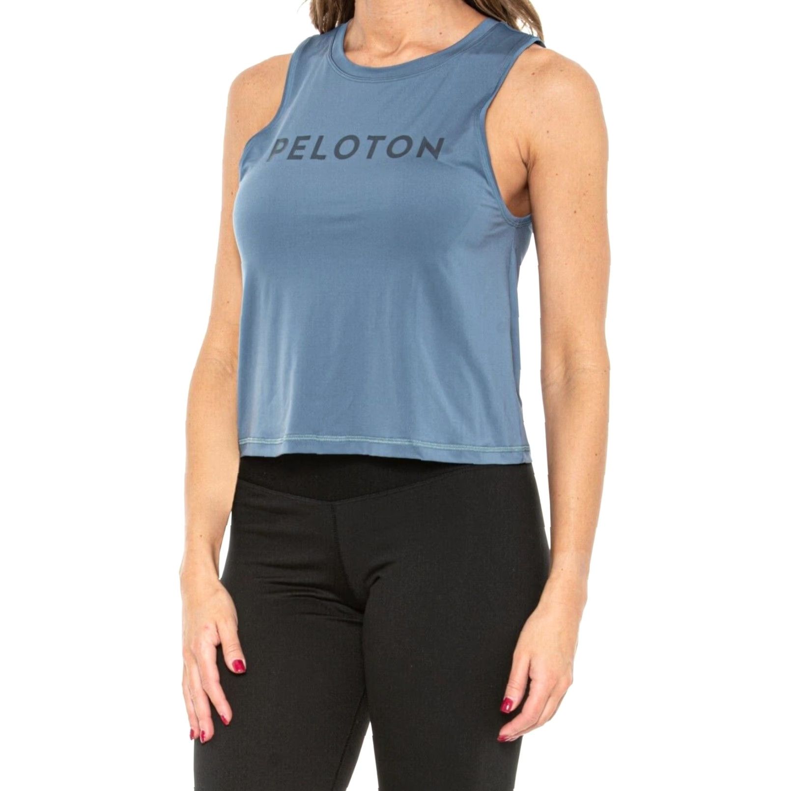 Vintage Peloton Tank Top Cropped Distance Muscle Women 2XL Blue Racerback Built-In Bra Moisture Wicking UV Protection Activewear Shirt Size XXL / US 16-18 / IT 52-54 - 7 Thumbnail