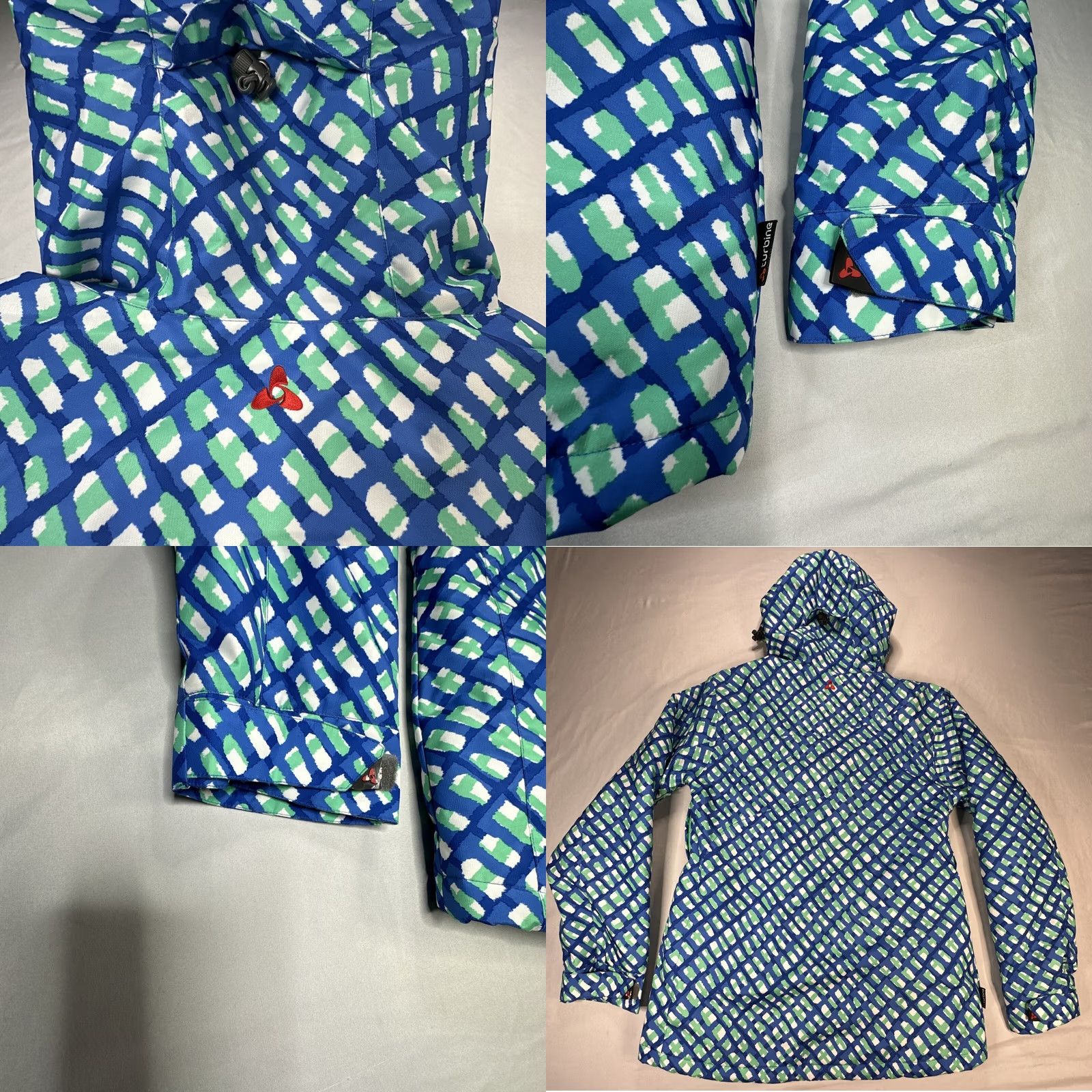 Vintage Turbine Women’s XL Boardwear Hooded Jacket Waterptoof Blue Green Snow Ski Jacket Women XL Hooded Waterptoof Blue Green Snow Ski Size XL / US 12-14 / IT 48-50 - 10 Thumbnail