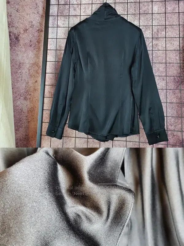 Max Mara MaxMara Black Silk Long Sleeve Shirt . Size S / US 4 / IT 40 - 8 Thumbnail