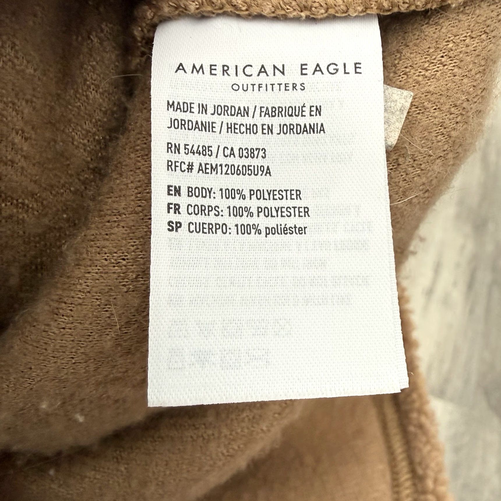 American Eagle Outfitters American Eagle AE Fleece Shacket Womens Medium Shirt Ribbed Sherpa Camel Relaxed Size M / US 6-8 / IT 42-44 - 4 Thumbnail