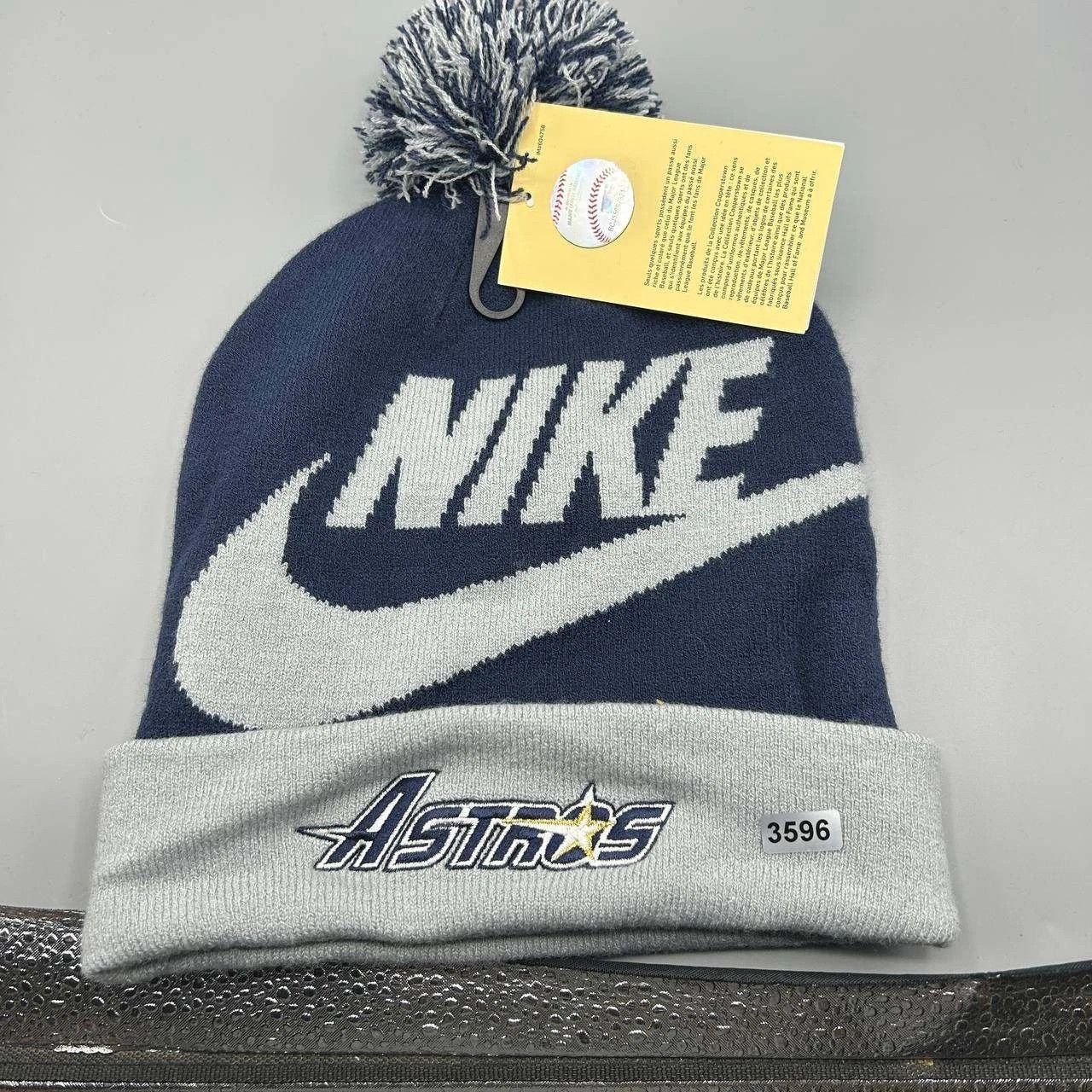 Nike Houston Astros x Nike Hat Men Cuffed Beanie Pom Pom Cap New Size ONE SIZE - 4 Thumbnail