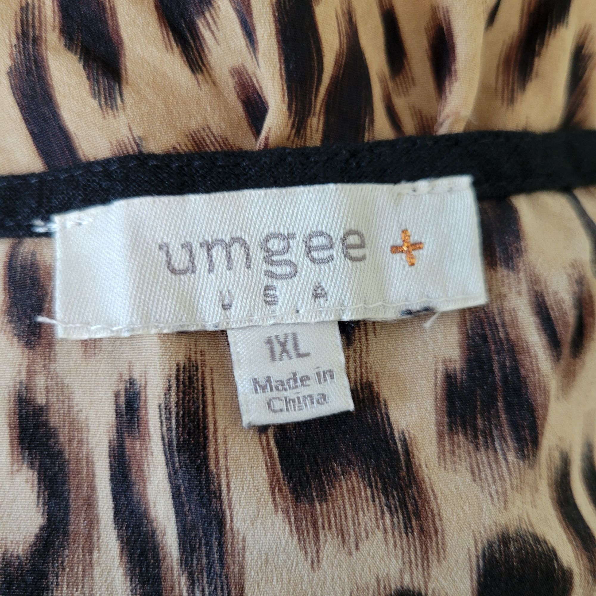 Vintage Umgee USA Black Tunic Dress Leopard Print Frayed Hem XL Line Size XL / US 12-14 / IT 48-50 - 2 Thumbnail