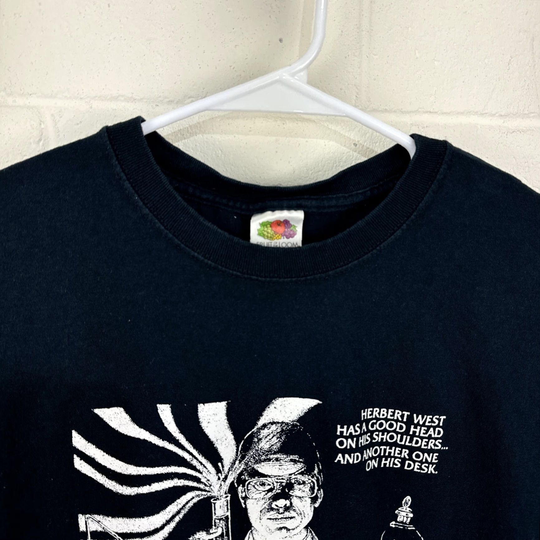 Fruit Of The Loom VINTAGE HP Lovecraft Re-Animator T-Shirt XL Black Horror 90s Movie Mens Size US XL / EU 56 / 4 - 4 Thumbnail