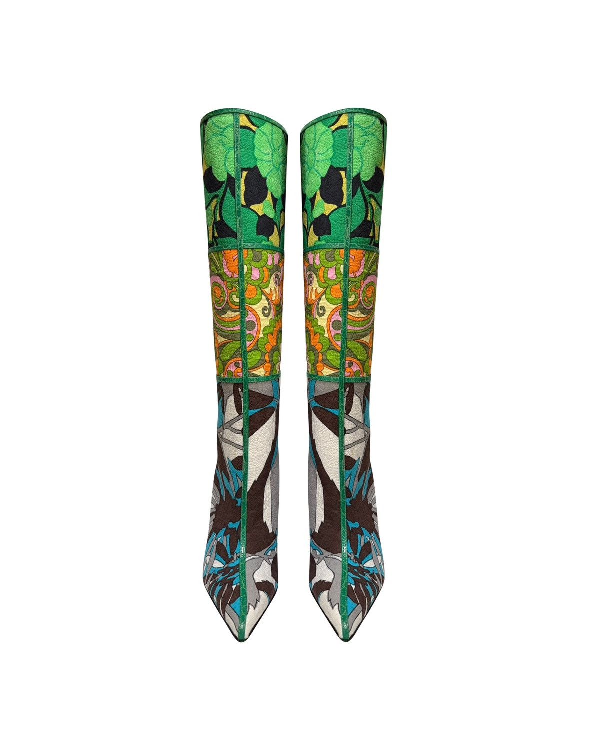 Dolce & Gabbana DOLCE&GABBANA S/S 2004 Patchwork Floral Knee High Boots Size US 6.5 / IT 36.5 - 2 Thumbnail