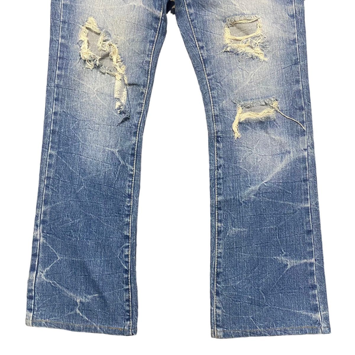 Japanese Brand Ozz-First Pinball Denim Flare Jeans Trashed Size US 30 / EU 46 - 7 Thumbnail