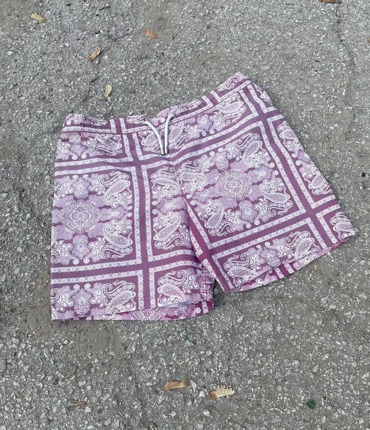 image of Etro Swim Shorts Bandana Pattern Etro Shorts in Purple, Men's (Size 32)