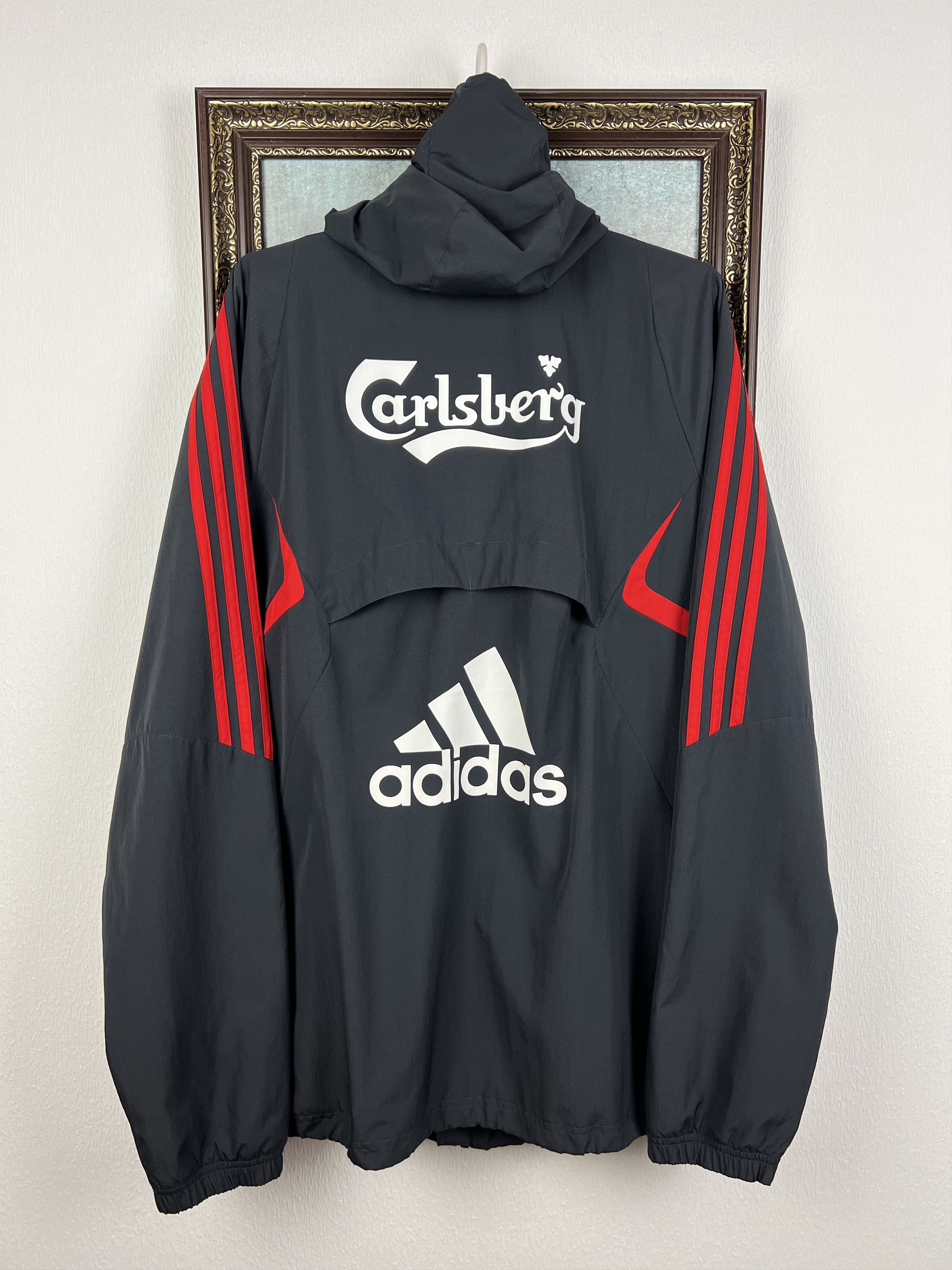 Adidas Liverpool Football Jacket Soccer Track Hooded Windbreaker Size US XL / EU 56 / 4 - 10 Thumbnail