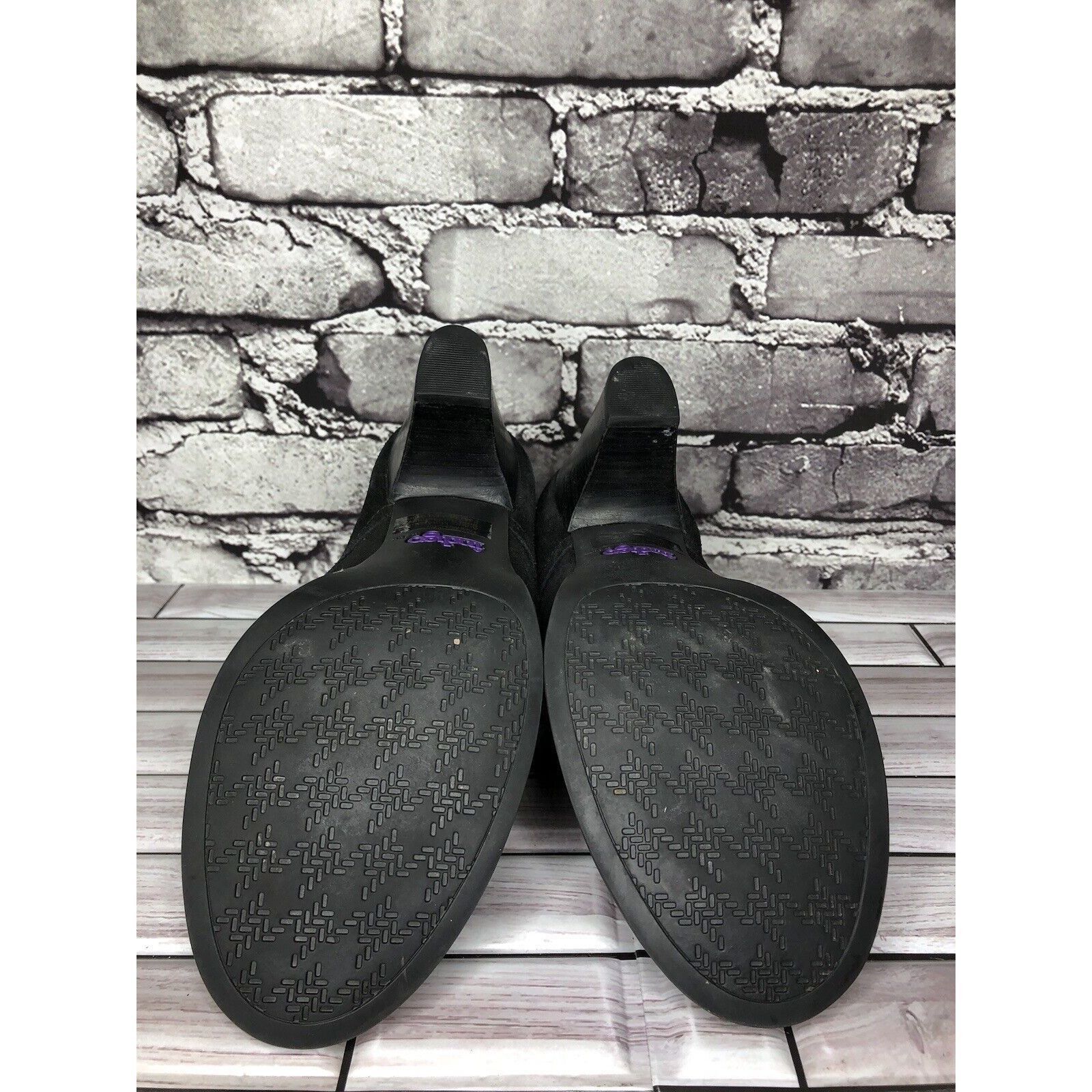 Clarks Indigo Clarks Black Suede Leather Ankle Stacked Heel Booties Size US 8 / IT 38 - 6 Thumbnail