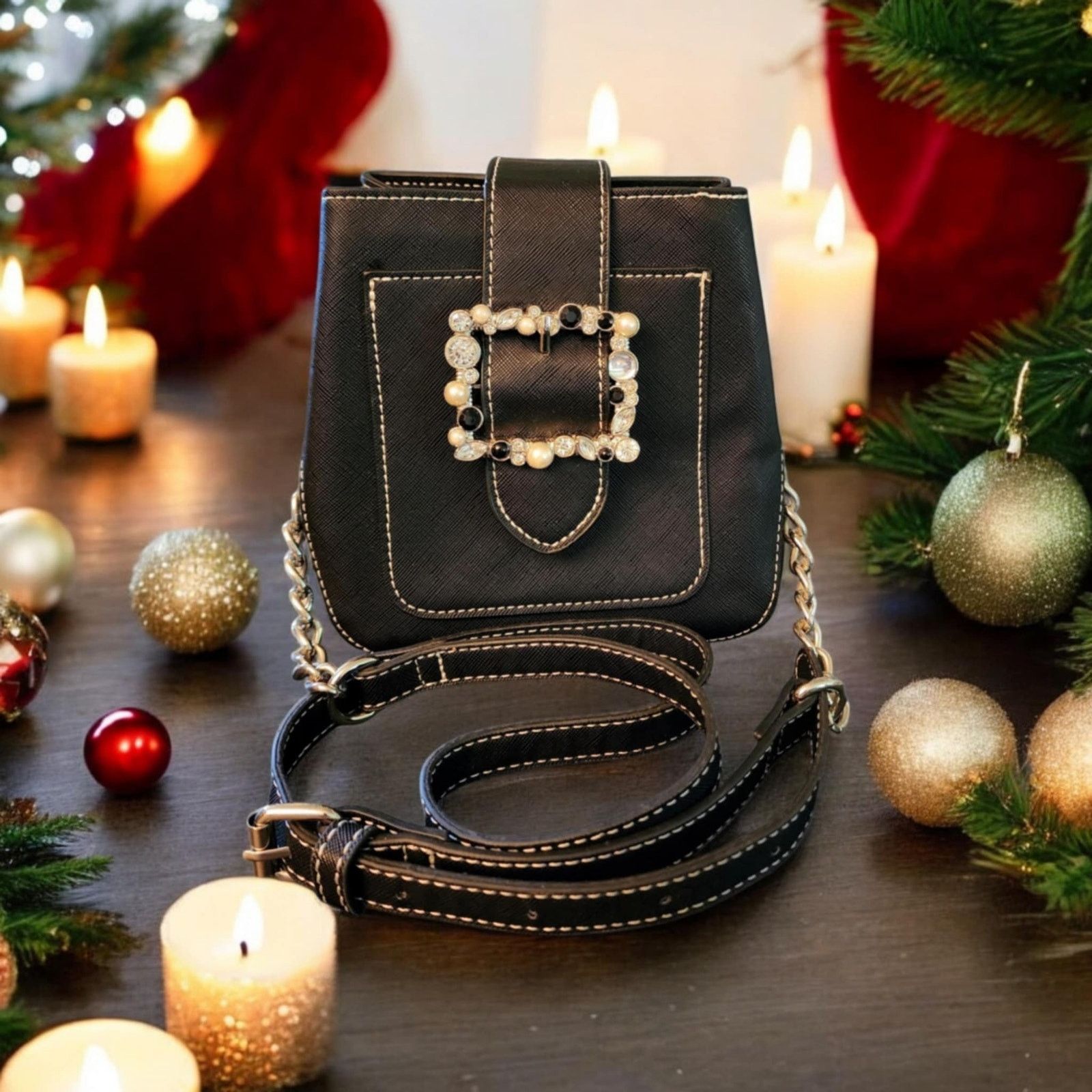 Steve Madden Rare find Steve Madden jeweled faux-leather Mini crossbody Size ONE SIZE - 1 Thumbnail