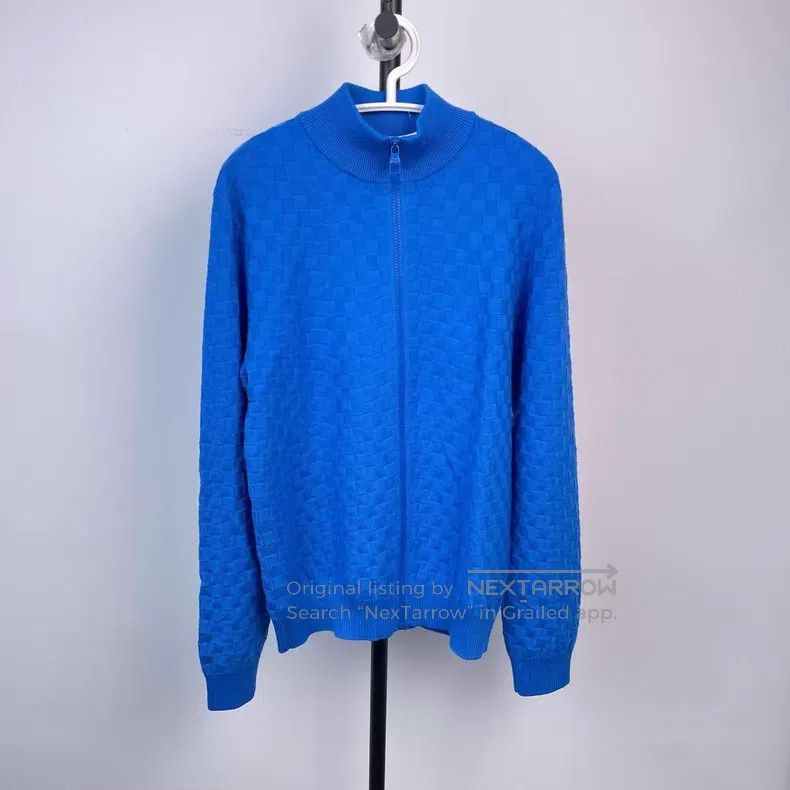 Louis Vuitton Louis Vuitton Sapphire blue checkerboard knit jacket Size US M / EU 48-50 / 2 - 1 Thumbnail