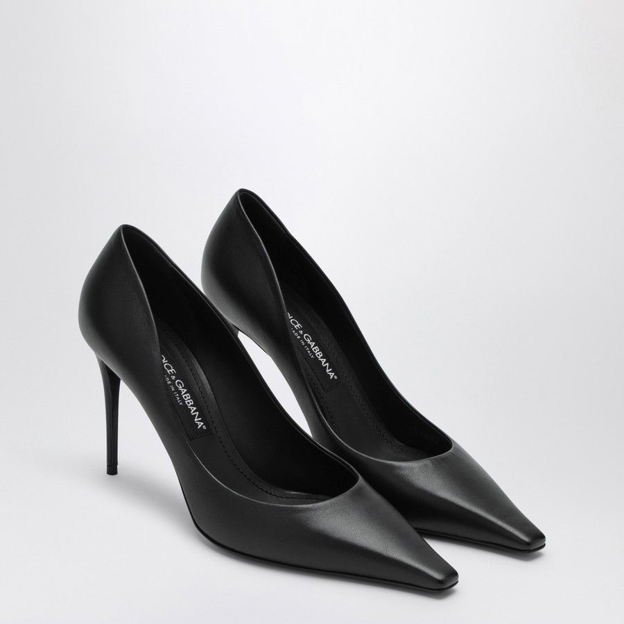 Dolce & Gabbana o1d2blof0824 High Leather Decollete in Black Size US 7 / IT 37 - 2 Thumbnail