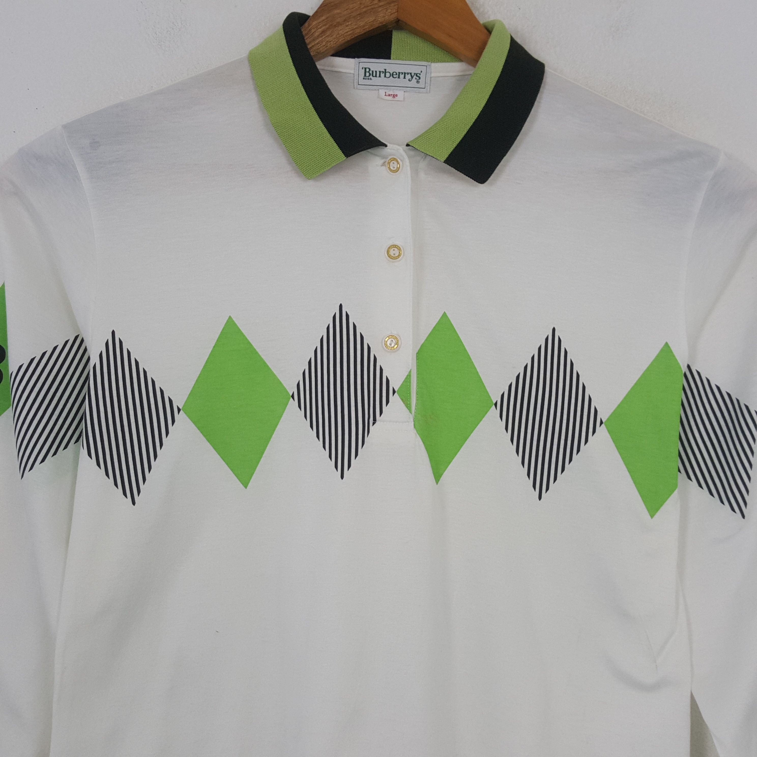 Burberry × Vintage Vintage Burberrys Fashion Brand Rare Polo Shirt C276N72 Size US M / EU 48-50 / 2 - 2 Thumbnail