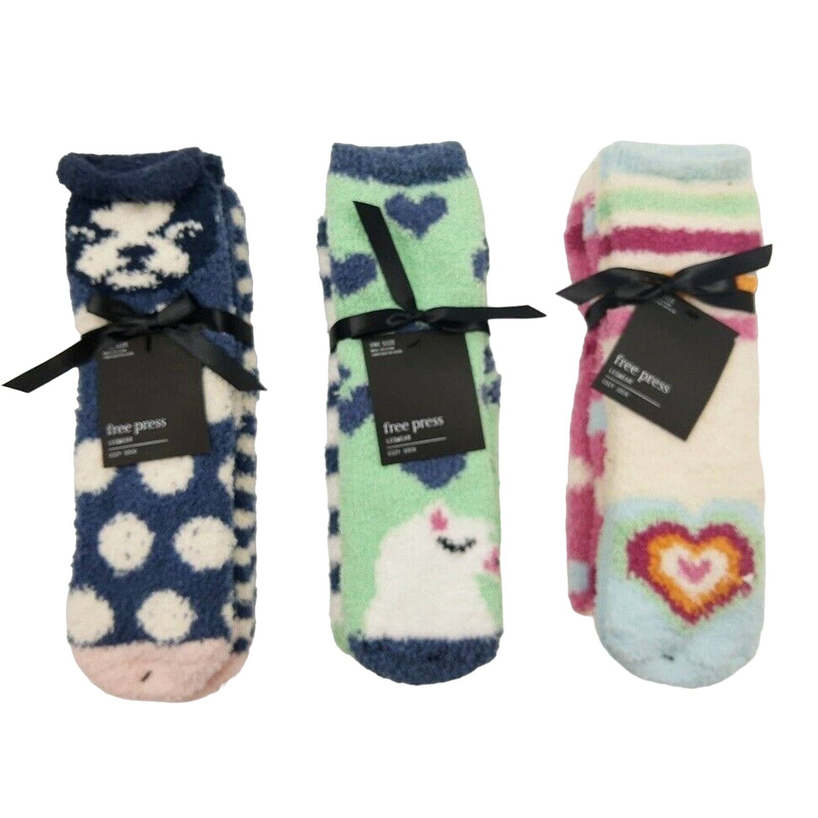 The Unbranded Brand Free Press Women Colorful 6-pc Set Fuzzy Crew Socks One Size Size ONE SIZE - 1 Thumbnail