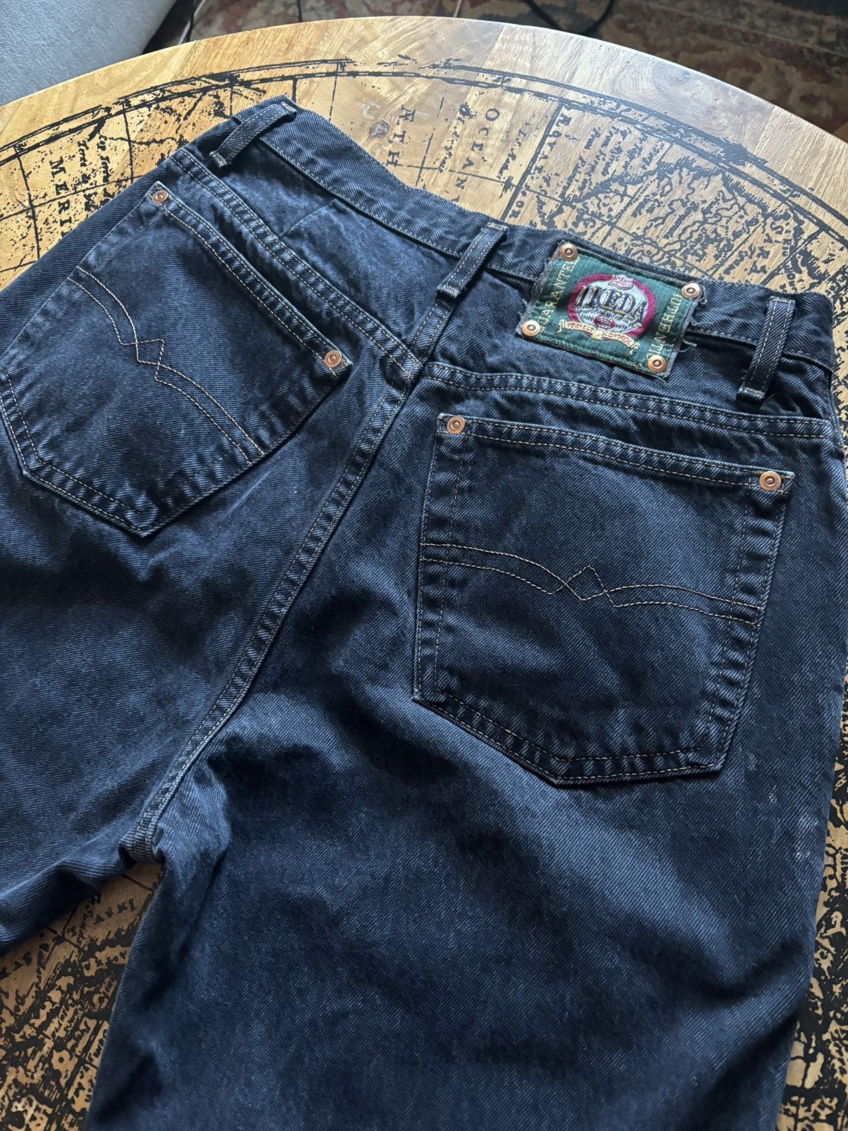 Vintage IKEDA Black Button Fly Denim Jeans Made in Canada Size US 28 / EU 44 - 6 Thumbnail