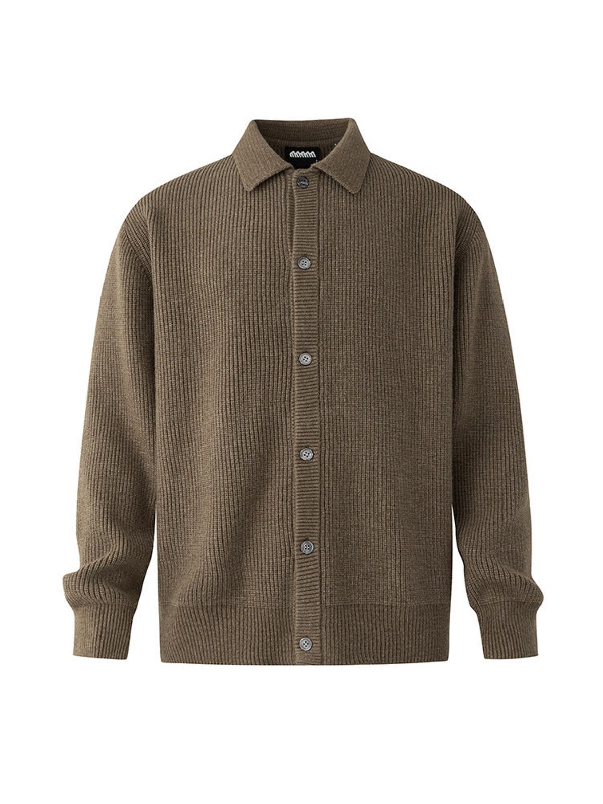 Vintage Brown Ribbed Knit Button-Up Cardigan Sweater Size US M / EU 48-50 / 2 - 6 Thumbnail