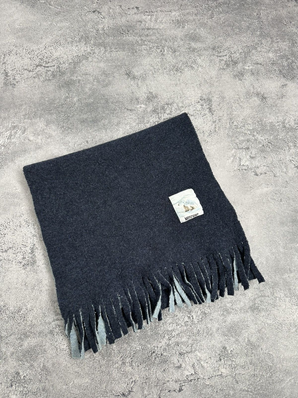 Moschino Moschino Vintage Wool Scarf Bear Logo Muffler Neckwear Italy Size ONE SIZE - 4 Thumbnail
