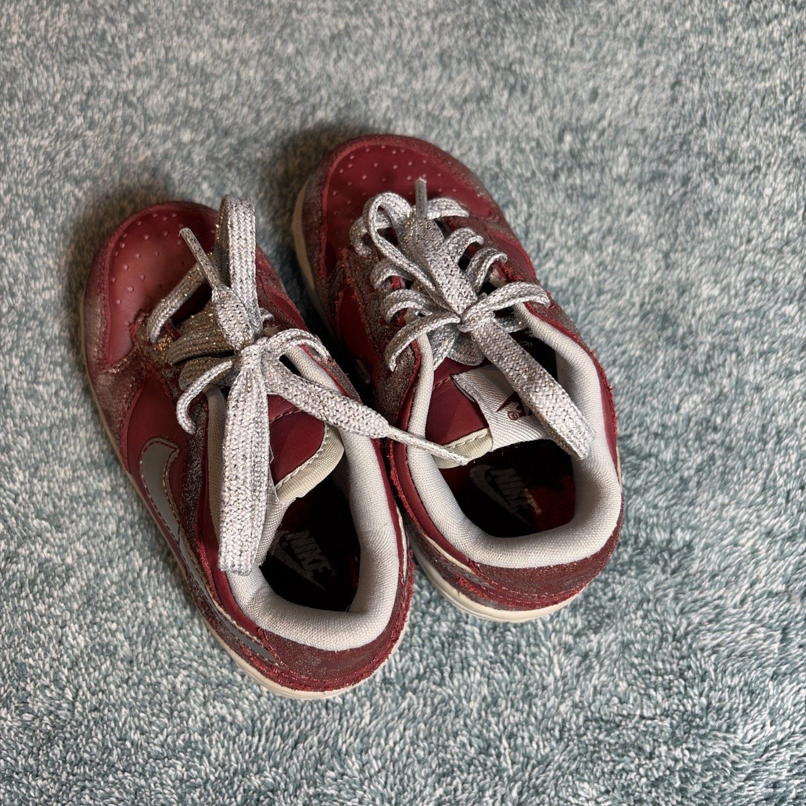 Nike Nike Dunk Low Team Red Metallic Silver Toddler Size US 6.5C Size US 6.5 / EU 39-40 - 8 Thumbnail