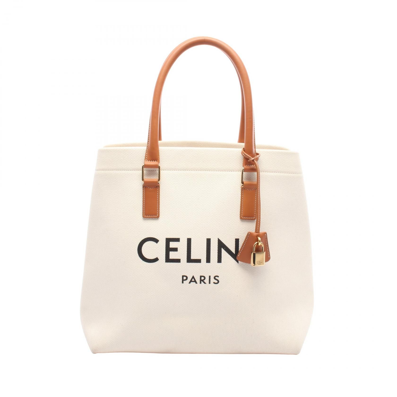 Celine Celine Celine Horizontal Cabas Canvas Leather Tote Bag Canvas Tote Bag 192162BNZ.02NT Size ONE SIZE - 1 Thumbnail