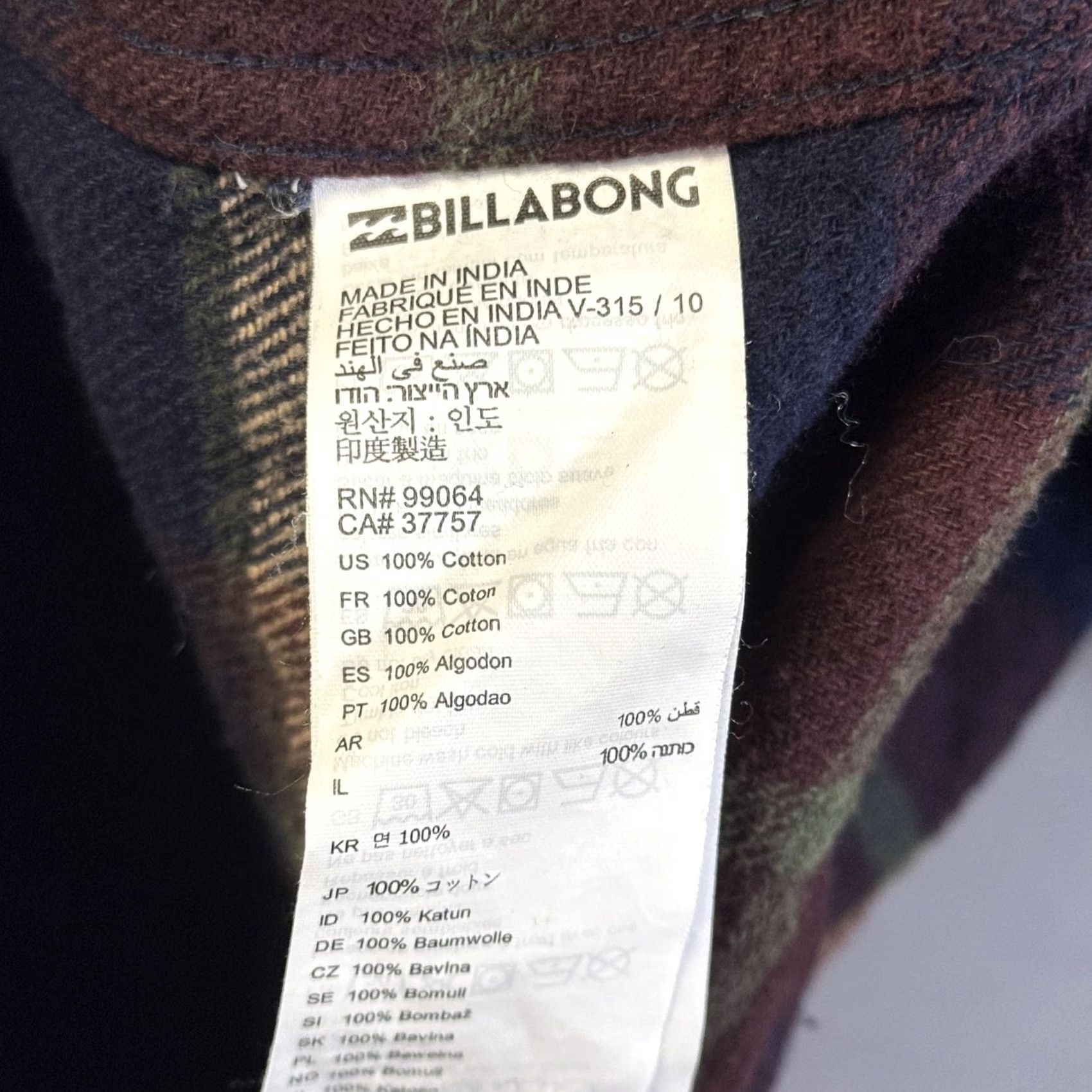 Billabong Billabong Shirt Mens Medium Navy Brown Plaid Flannel Button Up Casual Cotton Size US M / EU 48-50 / 2 - 5 Thumbnail